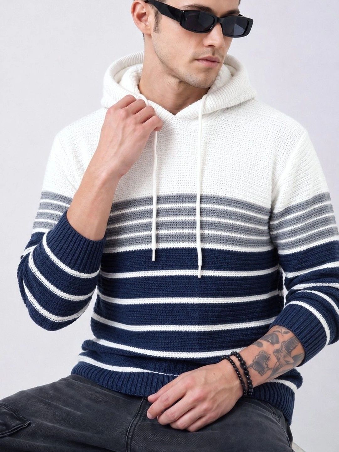 Roadster Men Striped Pullover-picture-24