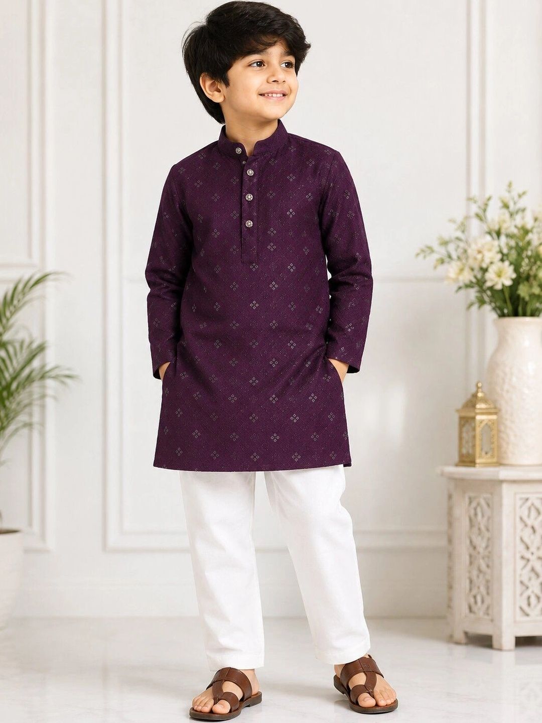 ESTYLISHKART Boys Printed Regular Kurta with Trousers-image-40