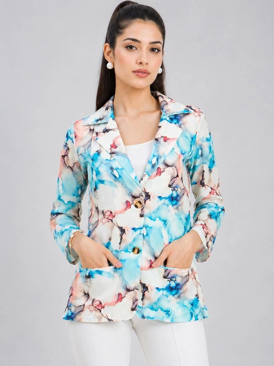 Color Cocktail Women Open Front Jacket-picture-27