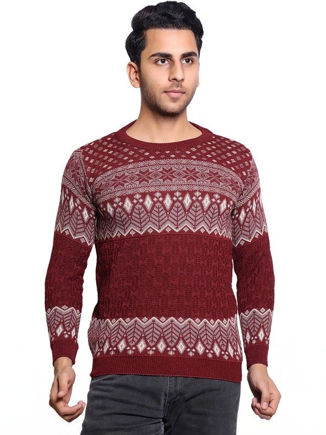 Grand Line Men Fair Isle Printed Pullover-picture-24