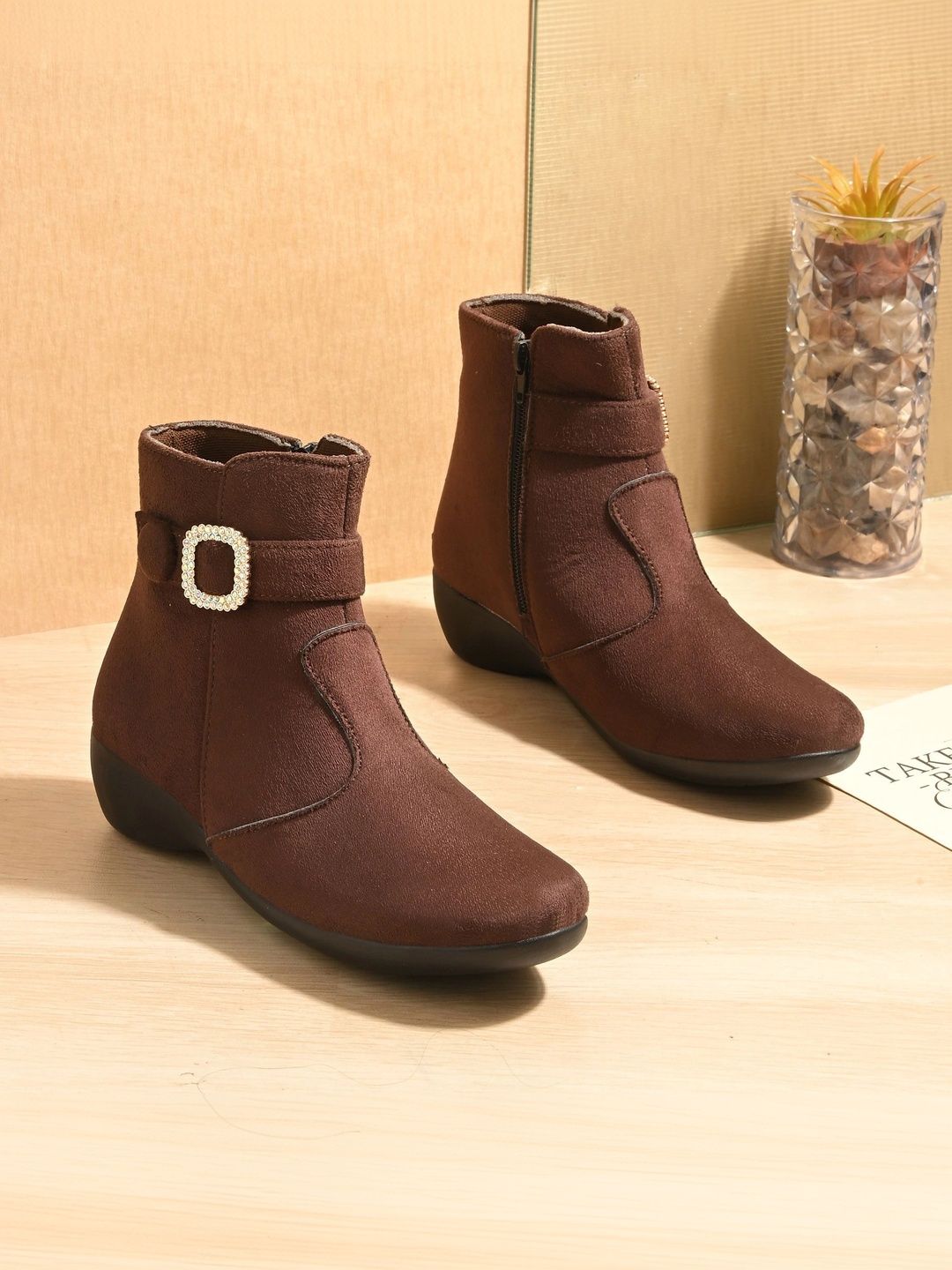 The Roadster Lifestyle Co Women Round Toe Zip Regular Boots-picture-21