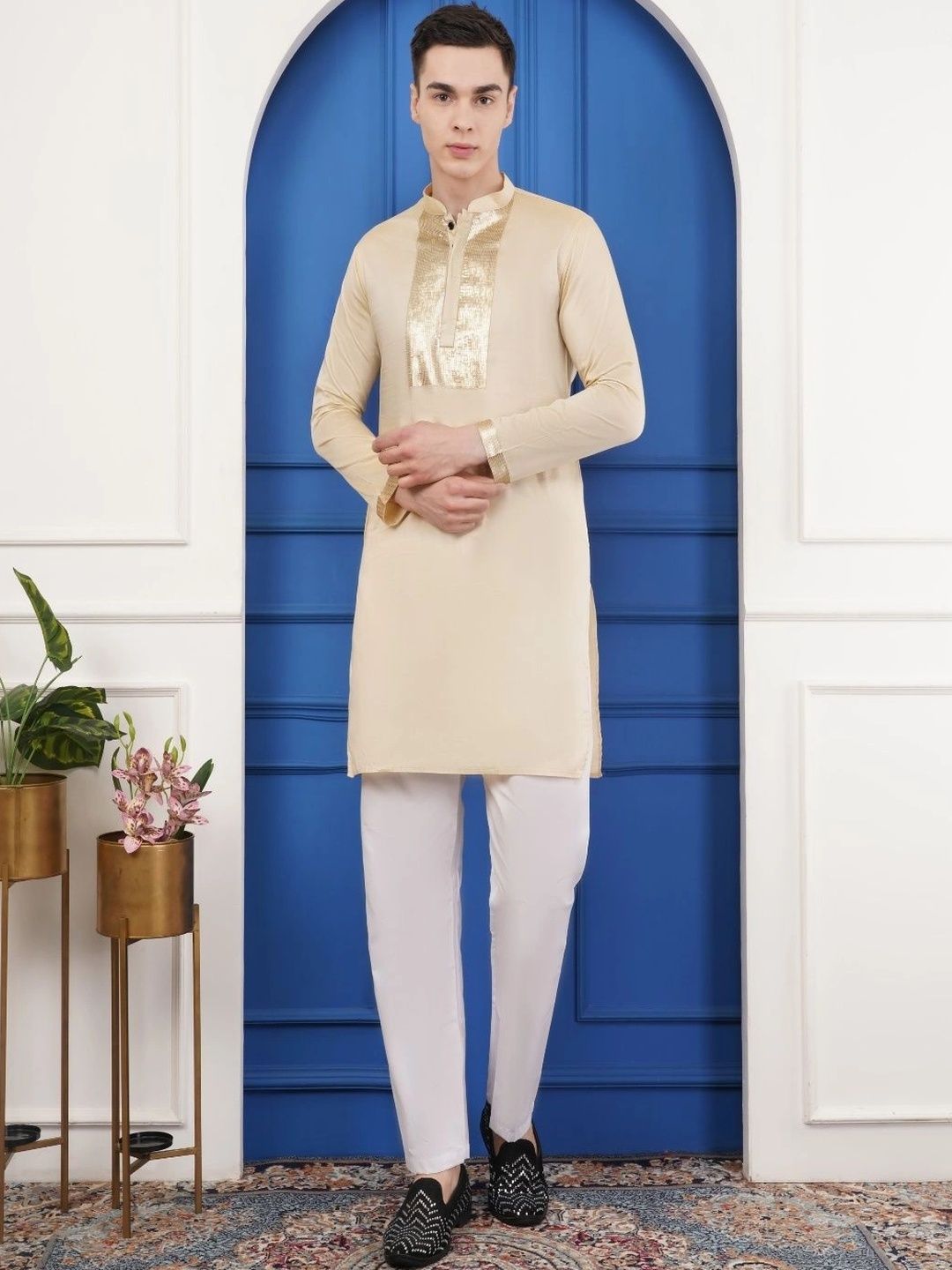 ADHIRAJAN Men Regular Kurta with Trousers-picture-35