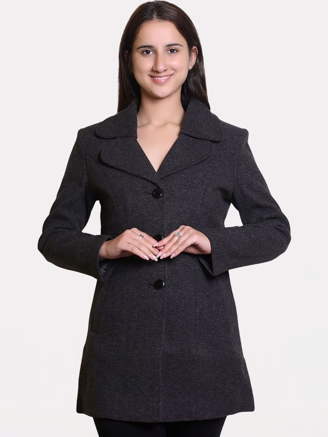 Chemistry Single Breasted Notched Lapel Collar Overcoat-picture-27