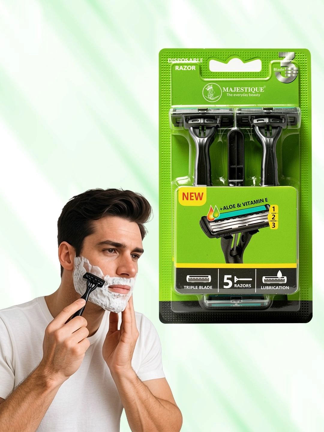 MAJESTIQUE Set Of 5 Triple Blade Shaving Razor-image-44