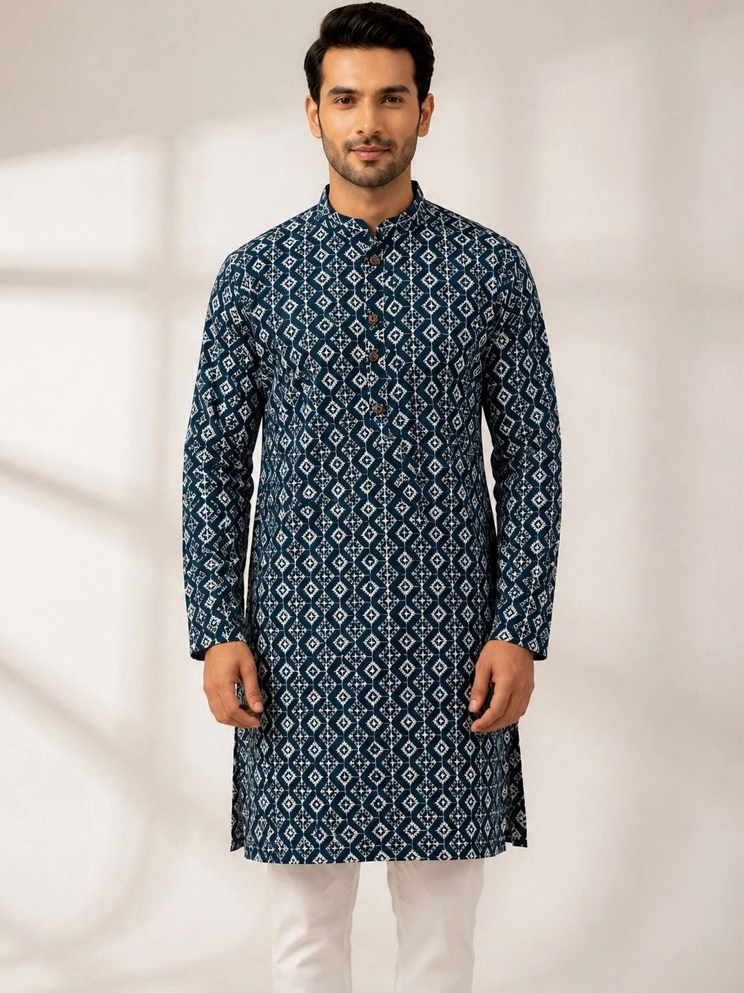 Shiv Leela Men Geometric Printed Kurta-picture-11