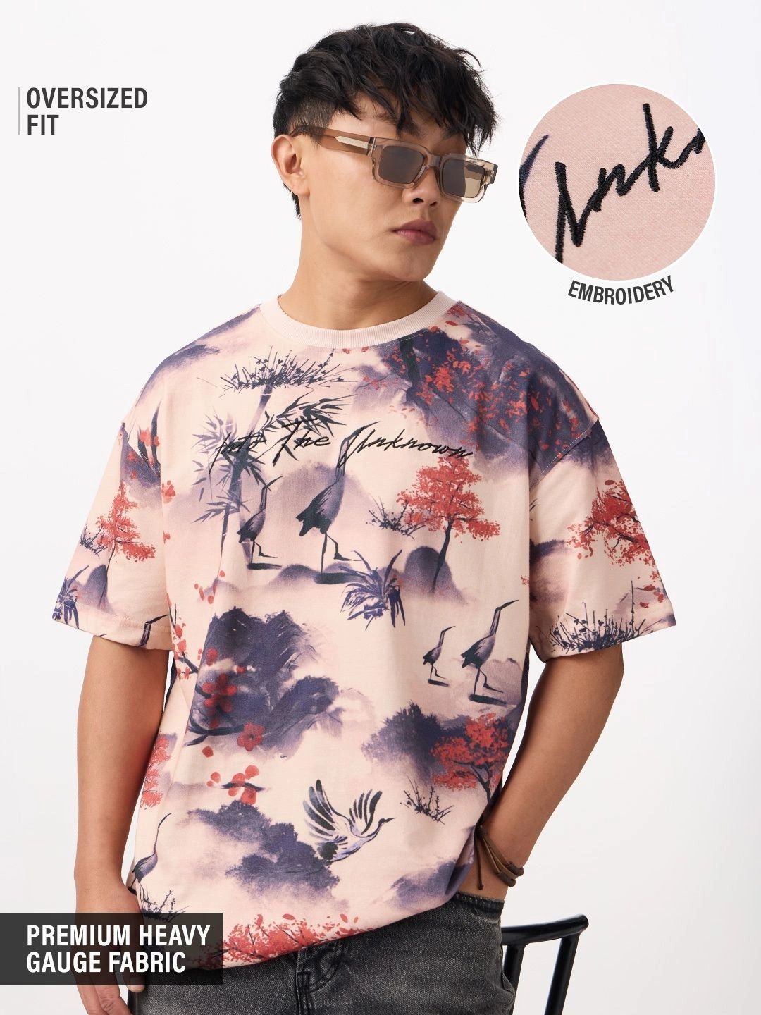 The Souled Store Men Printed Drop-Shoulder Sleeves T-shirt-picture-12