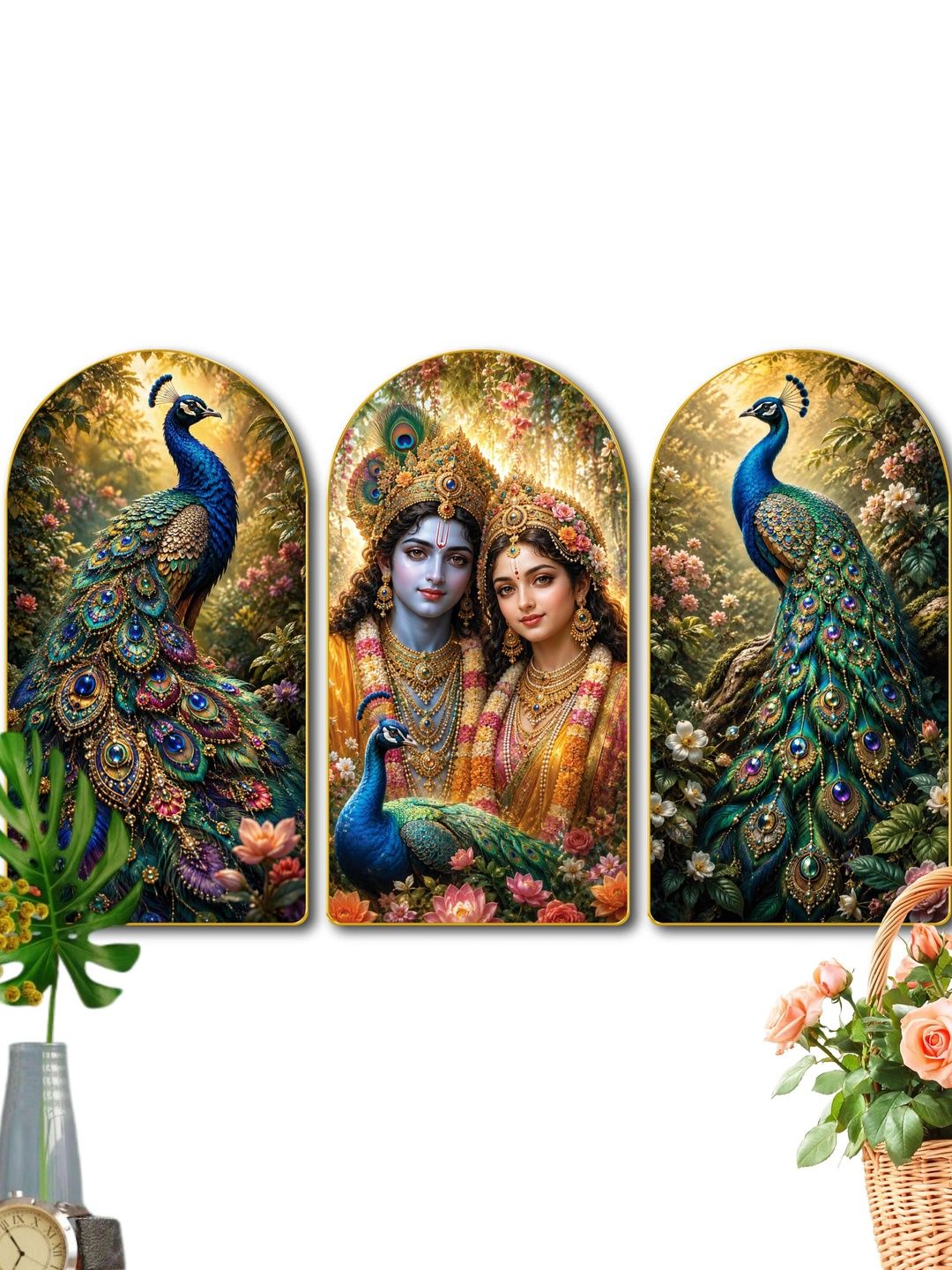 SAF Multicoloured MDF Religious Wall Paintings-picture-22
