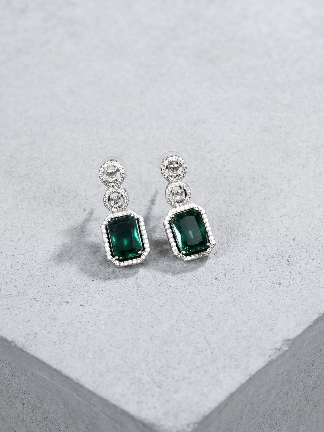 SHREEVAANI Geometric Drop Earrings-image-29