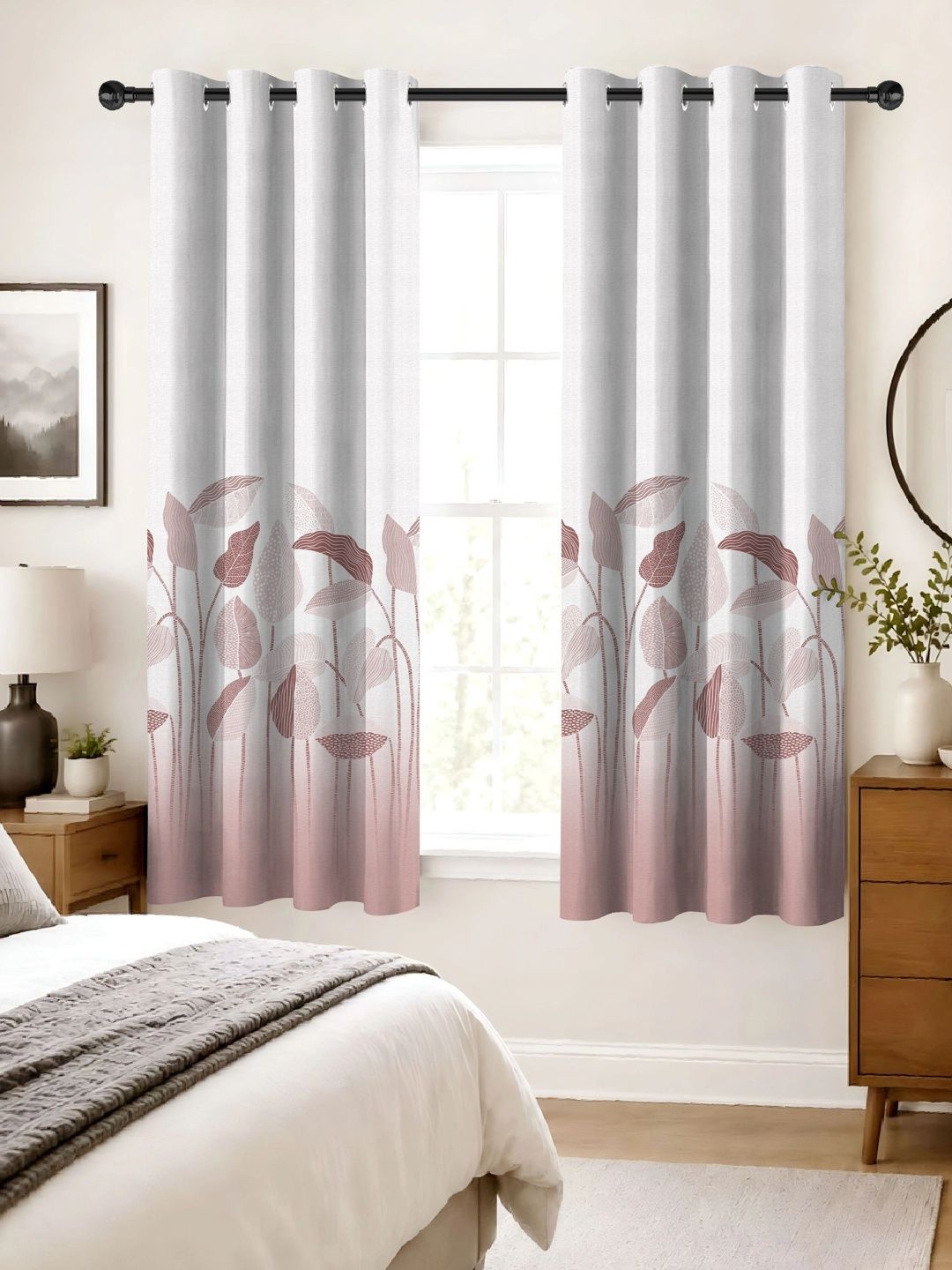 Nefertiti Home Peach-Coloured Geometric Room Darkening Window-picture-58