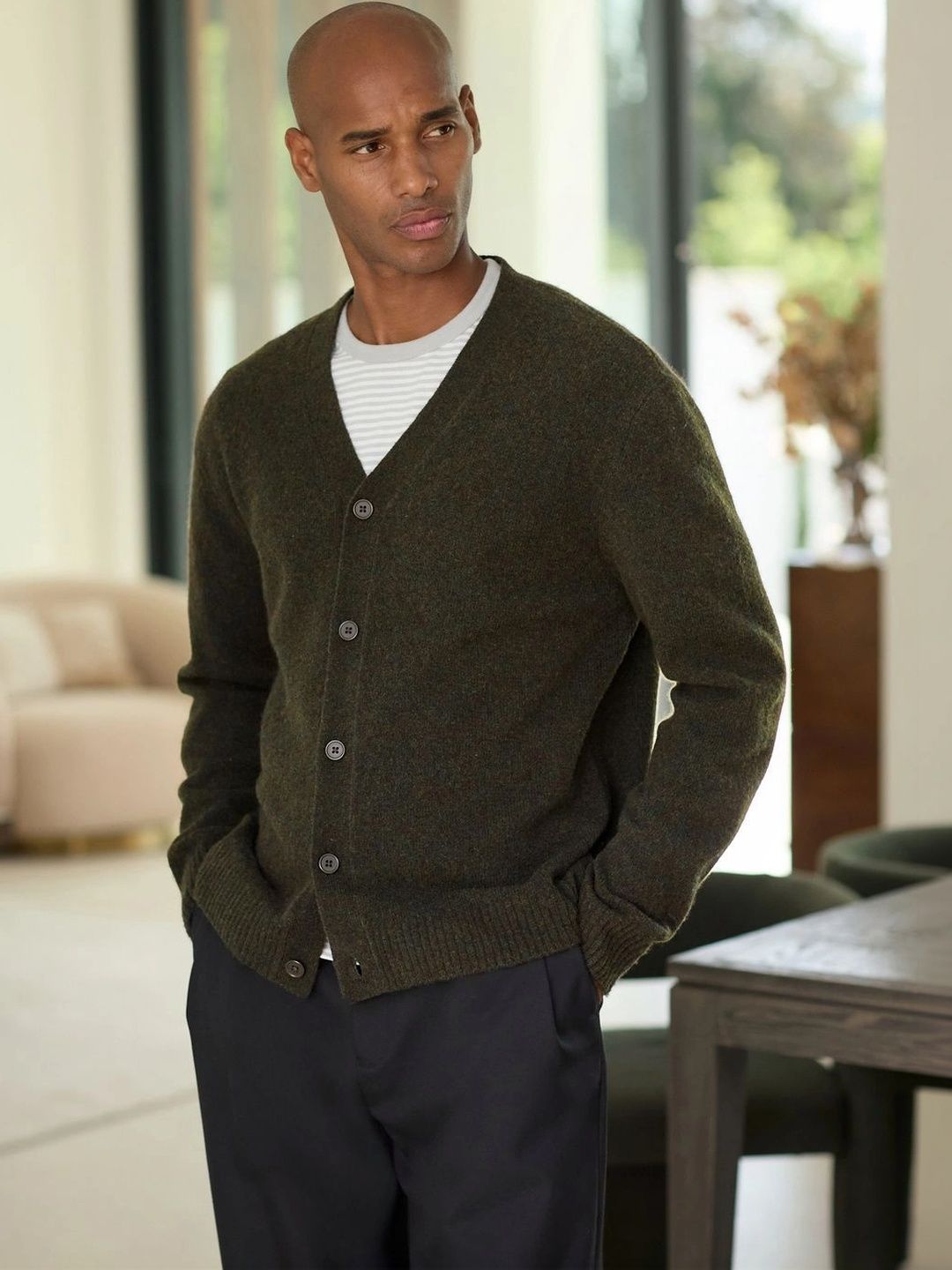 NEXT V-Neck Relaxed Fit Knitted Cardigan-picture-49