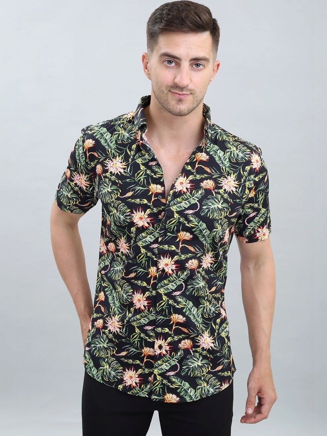 WHITE APPLE JNS Men Floral Printed Casual Shirt-picture-30