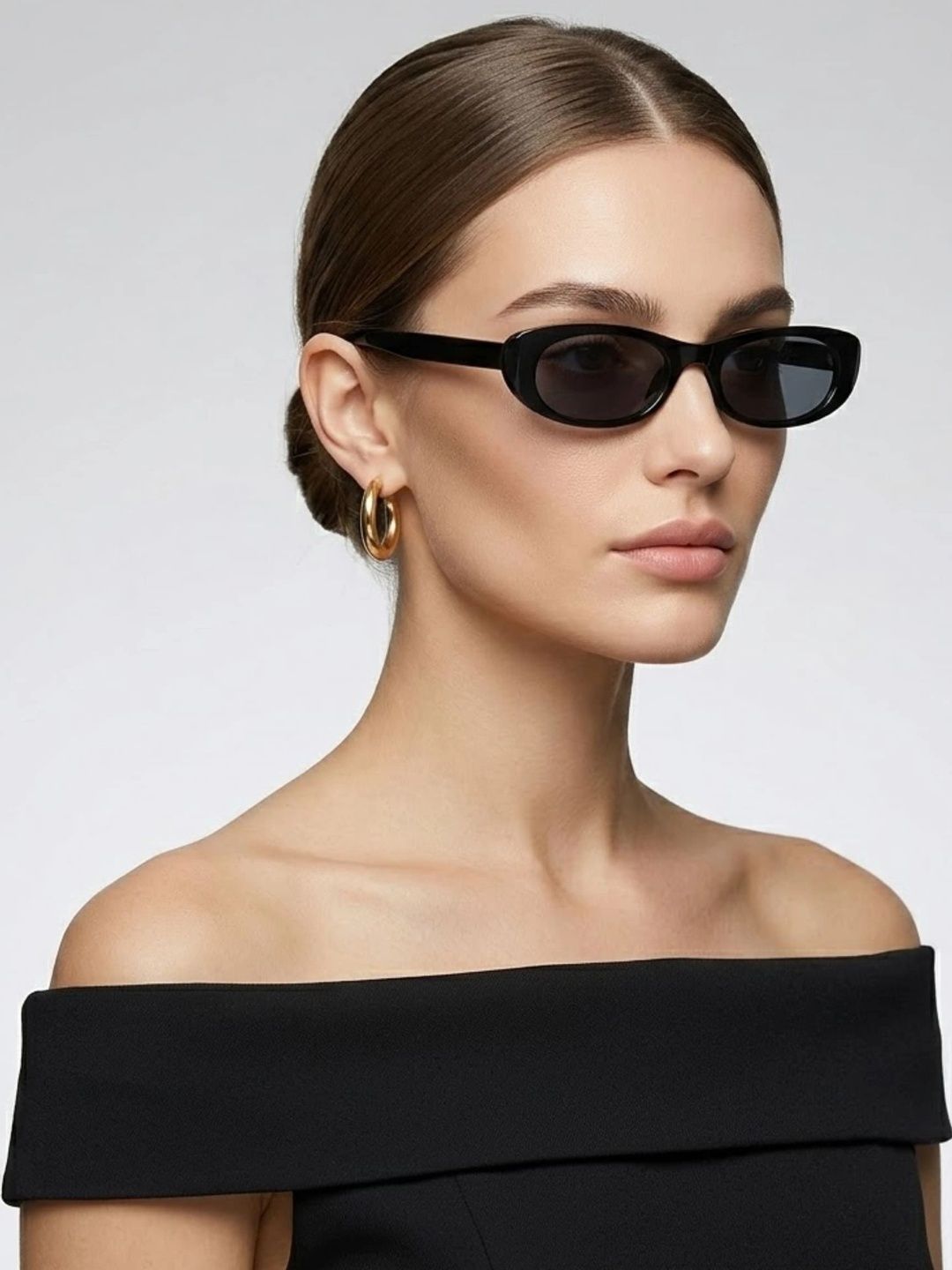 4Flaunt Unisex Grey Lens & Black Oval Sunglasses with-image-42