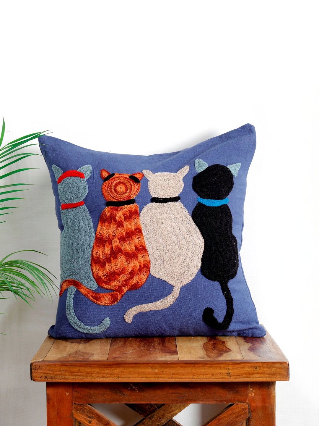 HANDICRAFT PALACE Red Set of 5 Square Cushion Covers-picture-19