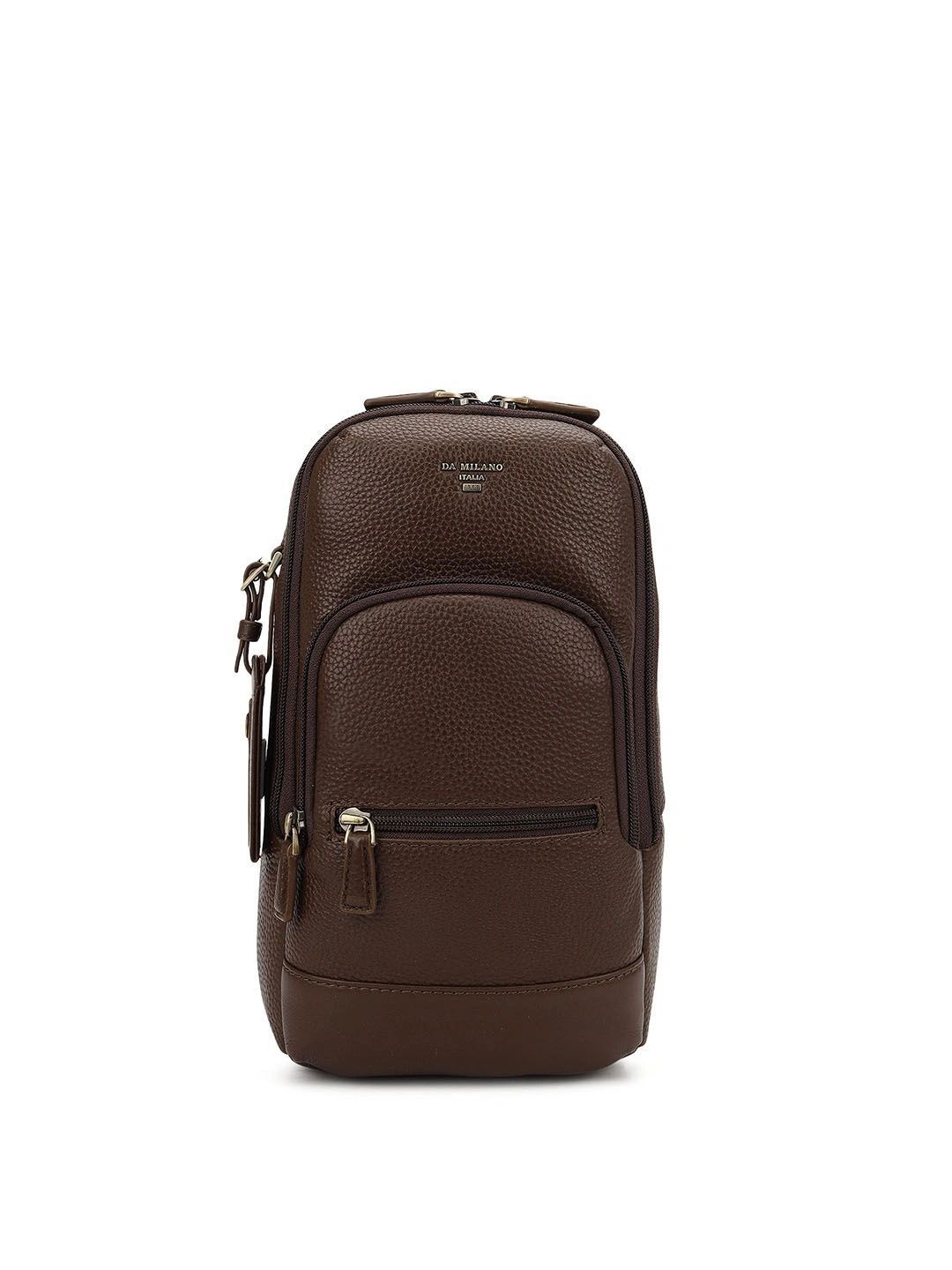 Da Milano Men Textured Messenger Bag-picture-23