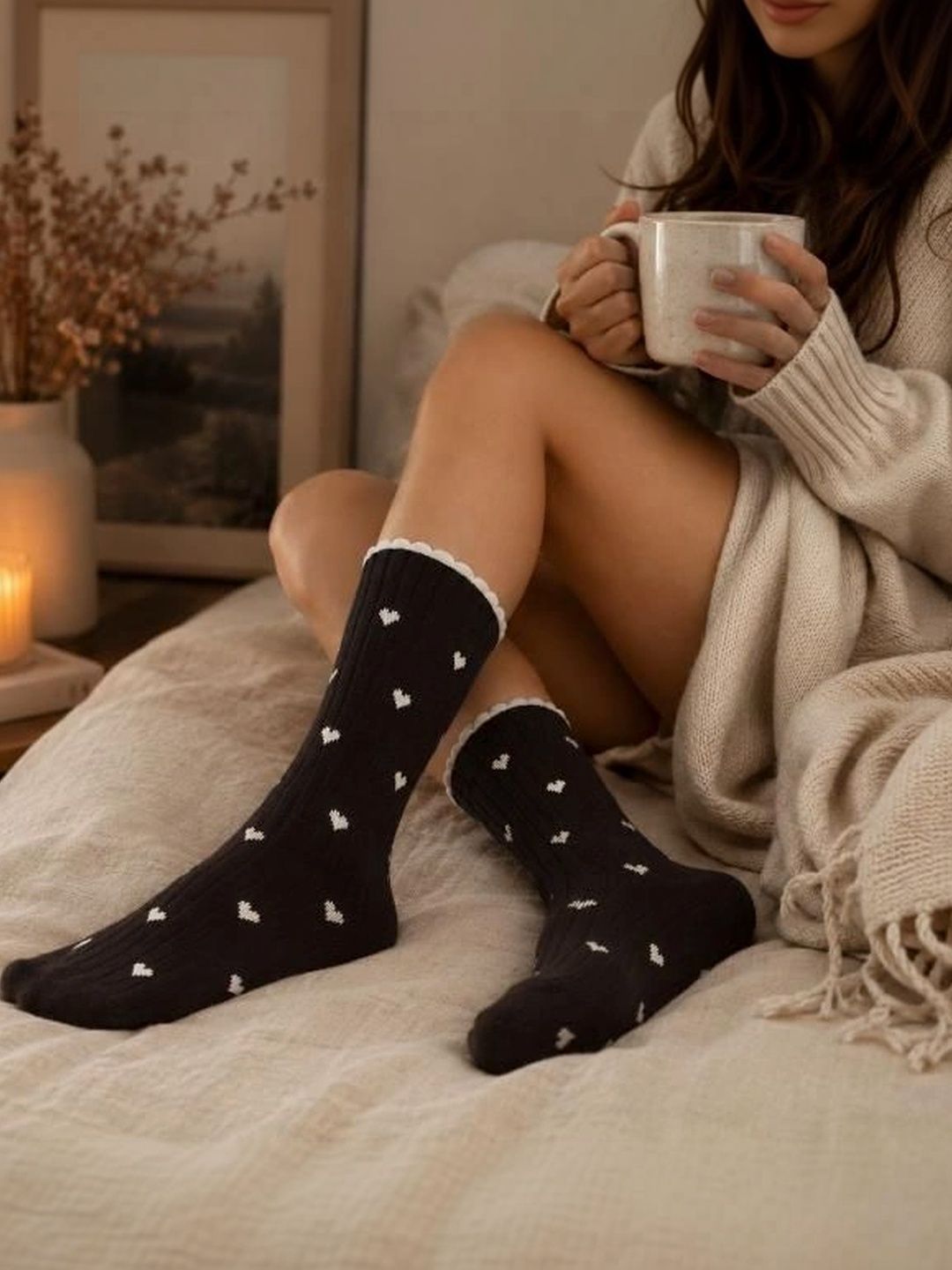 Mint & Oak Women Woolen Patterned Calf Length Socks-picture-42