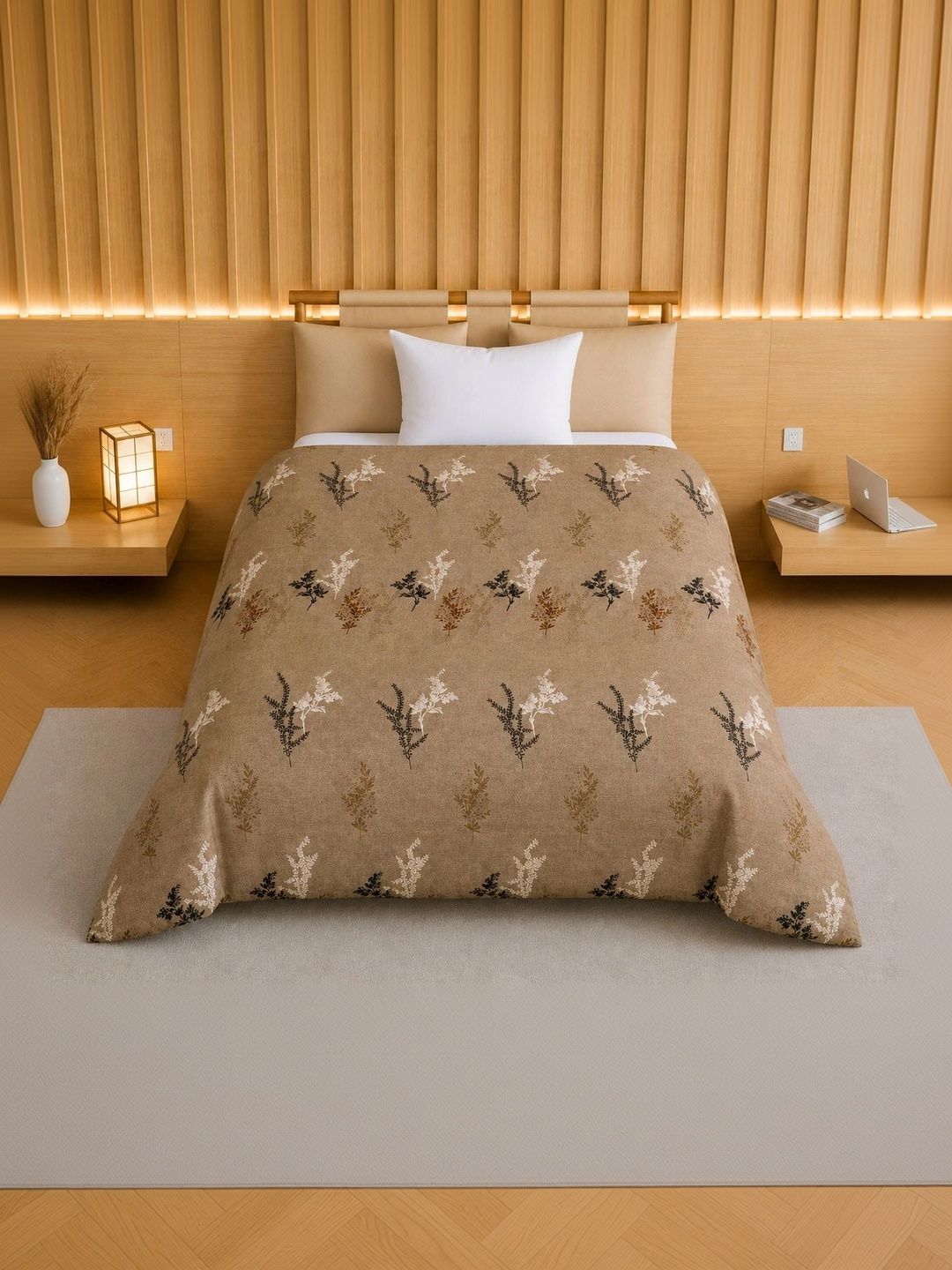 TINDLER KNOTS Brown Floral Printed Single Duvet Cover-picture-27