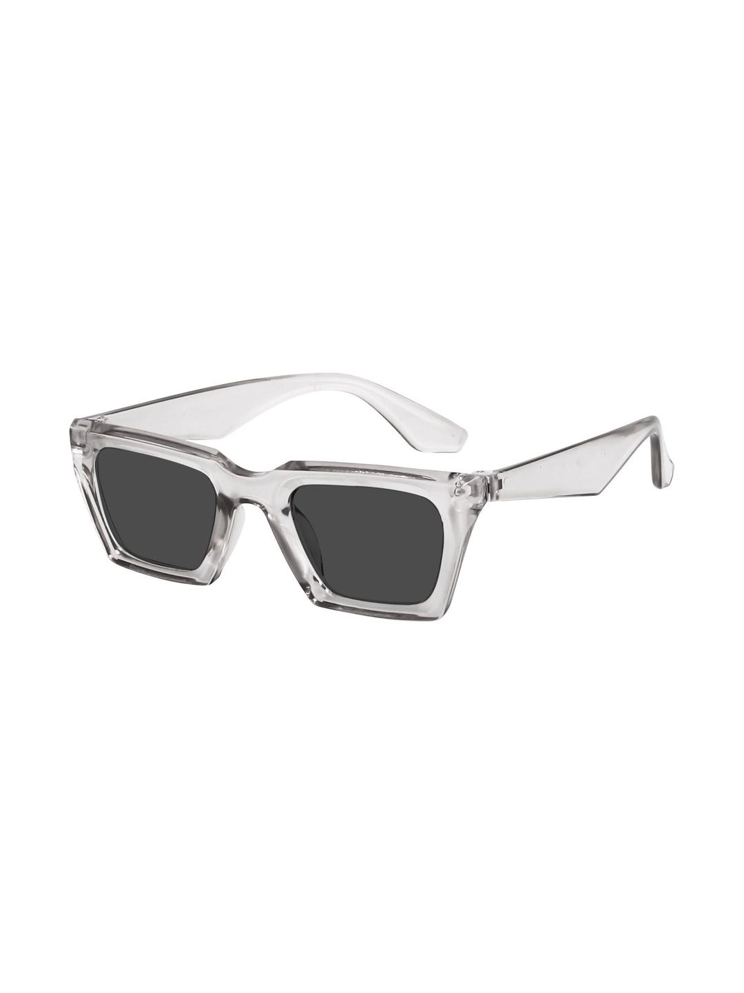 AKAYI Unisex Black Lens & Silver-Toned Rectangle Sunglasses with-image-41