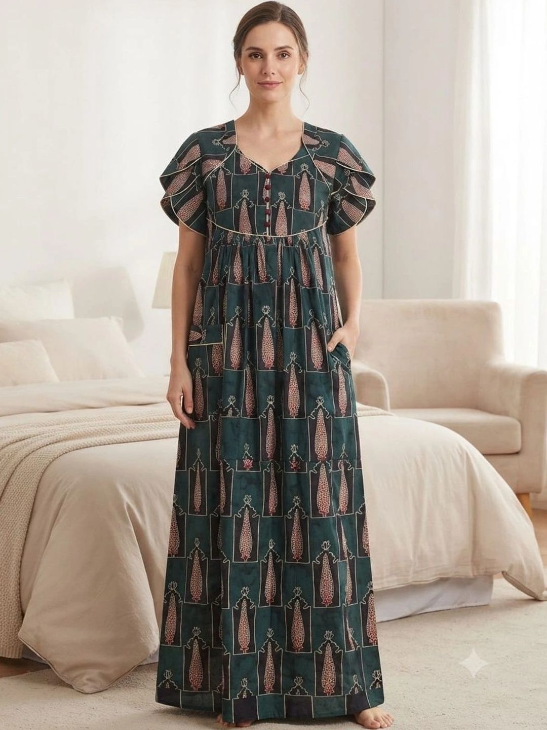 Silakaari Printed Maxi Nightdress-picture-39