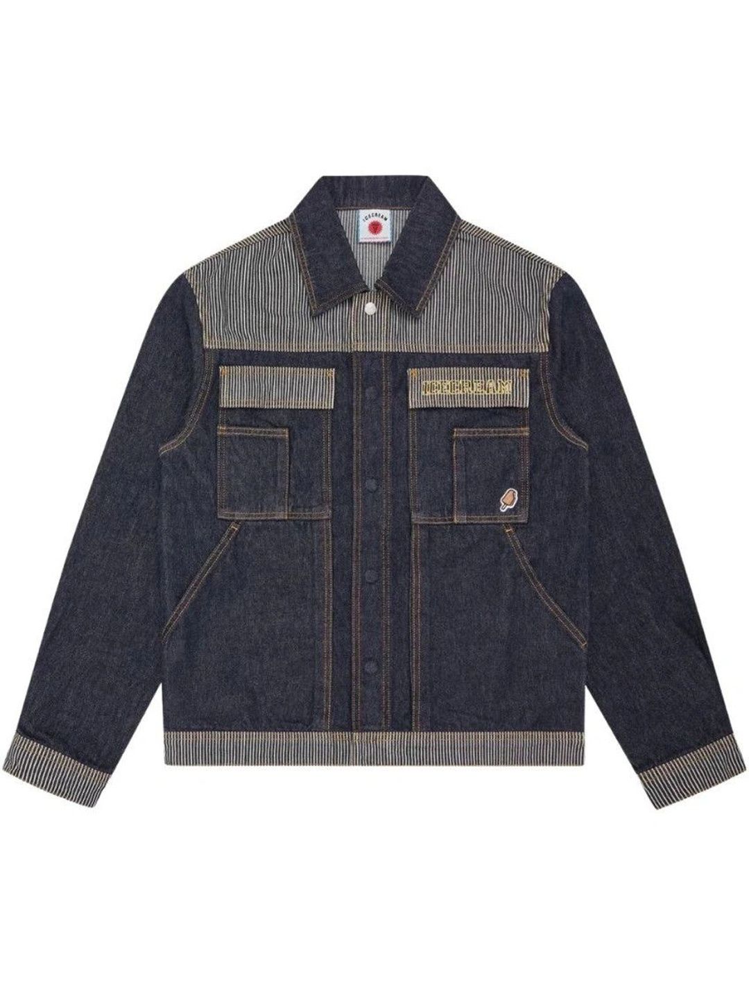 Icecream Men Colourblocked Denim Jacket-image-18