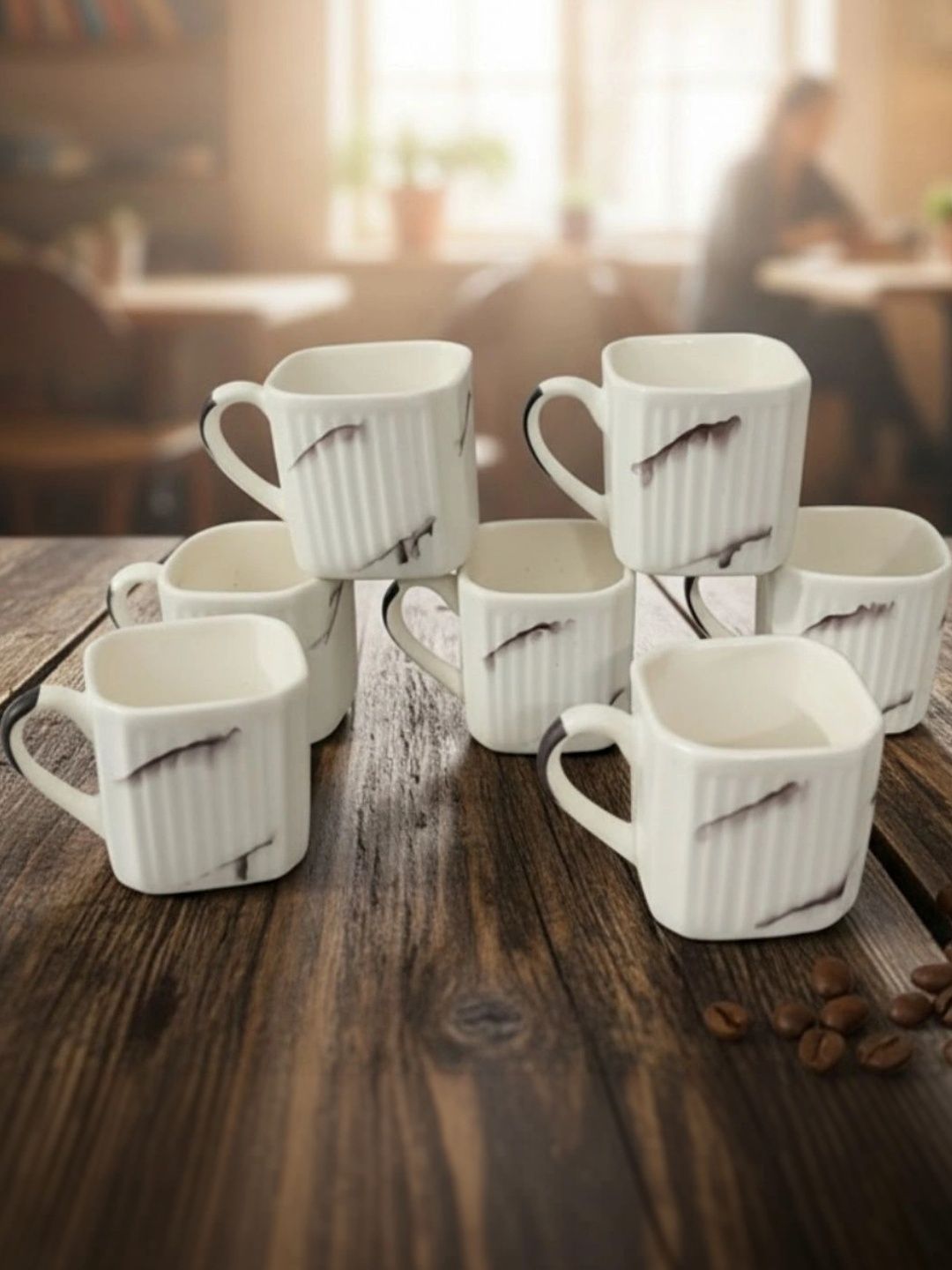 Love Unlimited White Printed Solid Ceramic Glossy Cups Set of Cups and Mugs-image-47