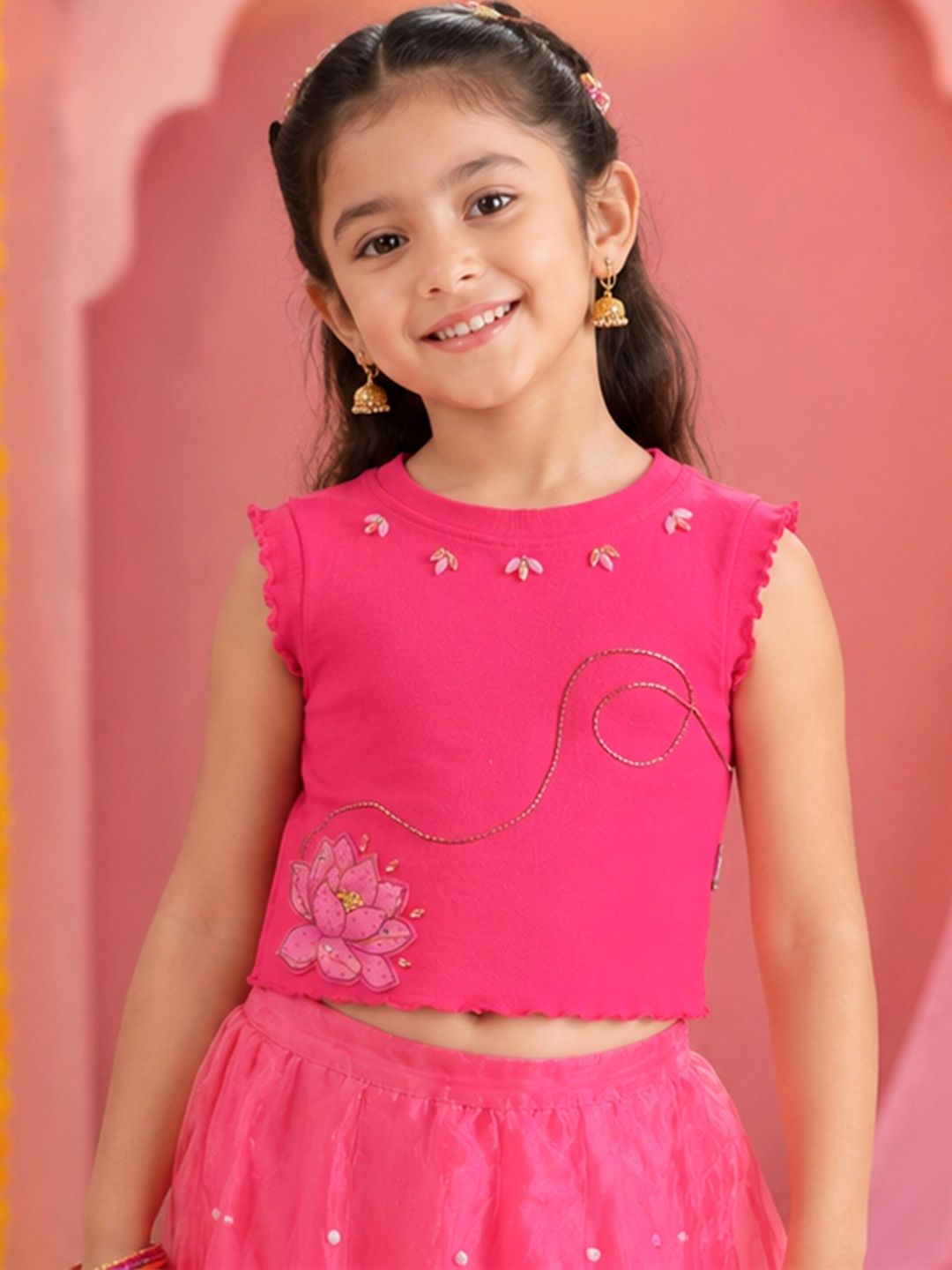 KiddoPanti Girls Floral Printed T-shirt-picture-19