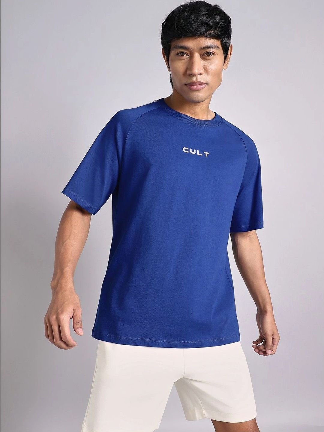 CULT Men's Blue V-Man Motion Panel Oversized Fit T-shirt-picture-11