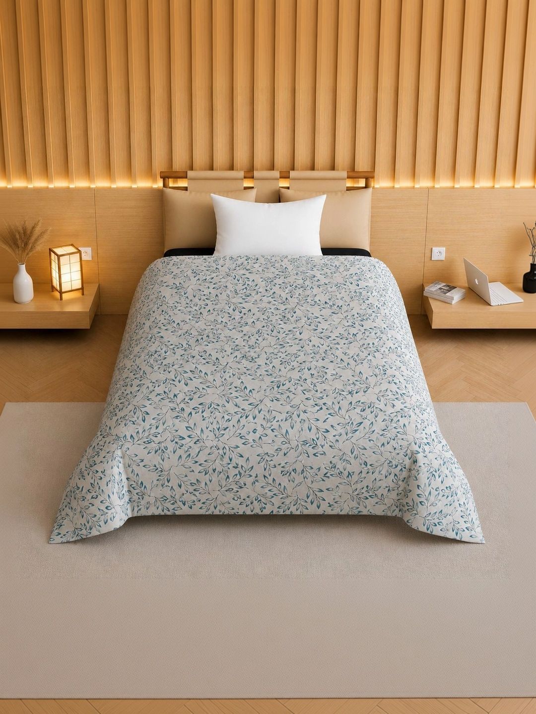 TINDLER KNOTS Blue & Green Floral Printed Single Duvet Cover-picture-41