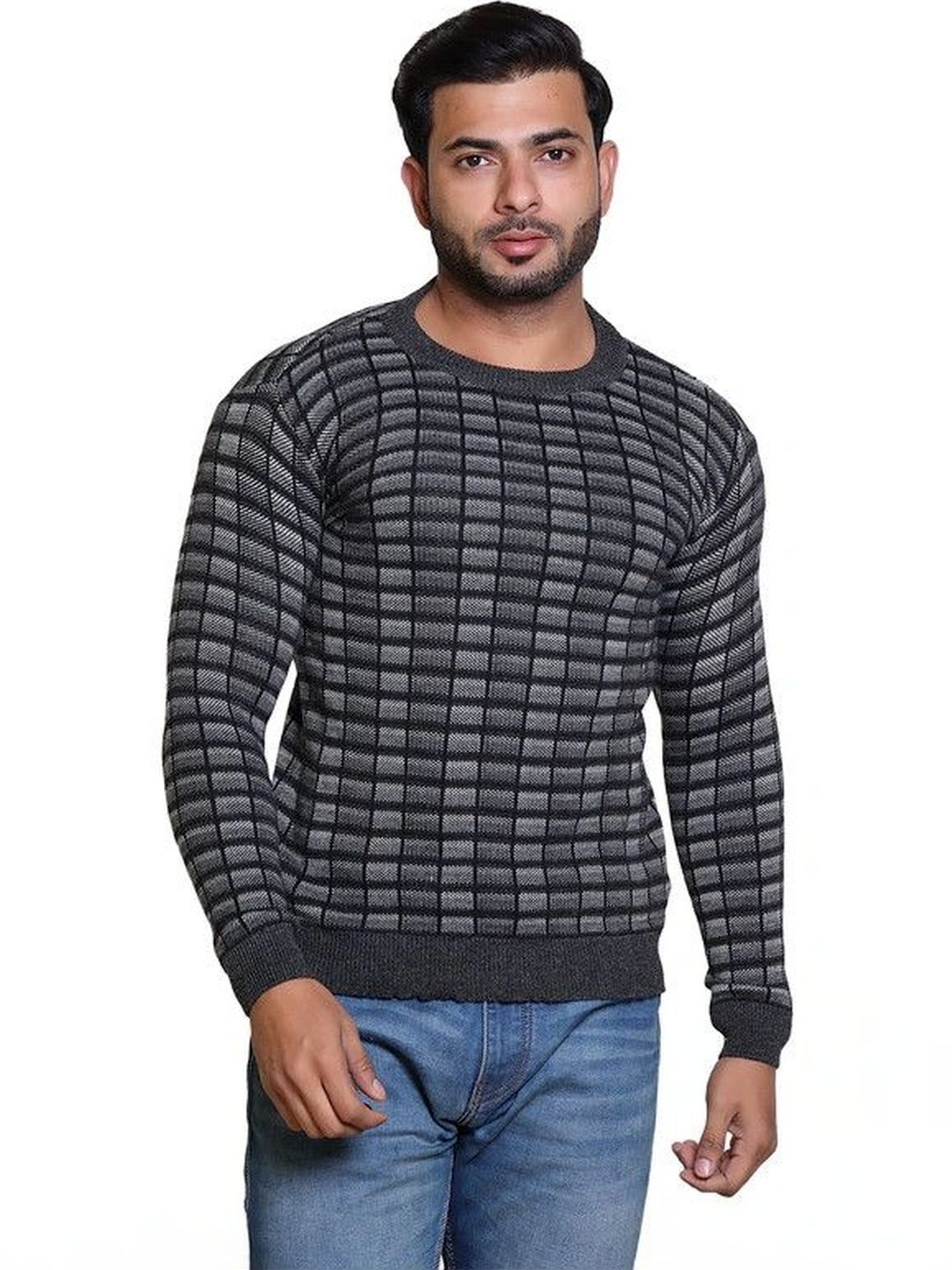 Grand Line Men Checked Pullover-picture-22