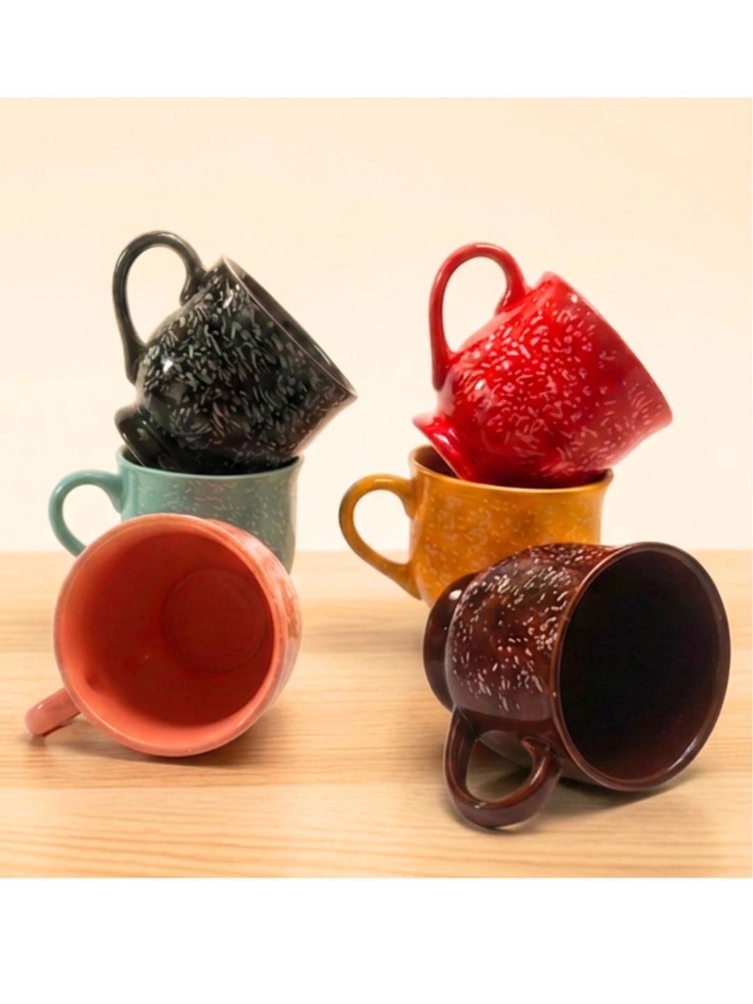 Love Unlimited Multicoloured Printed Solid Ceramic Glossy Cups Set of Cups and Mugs-picture-44