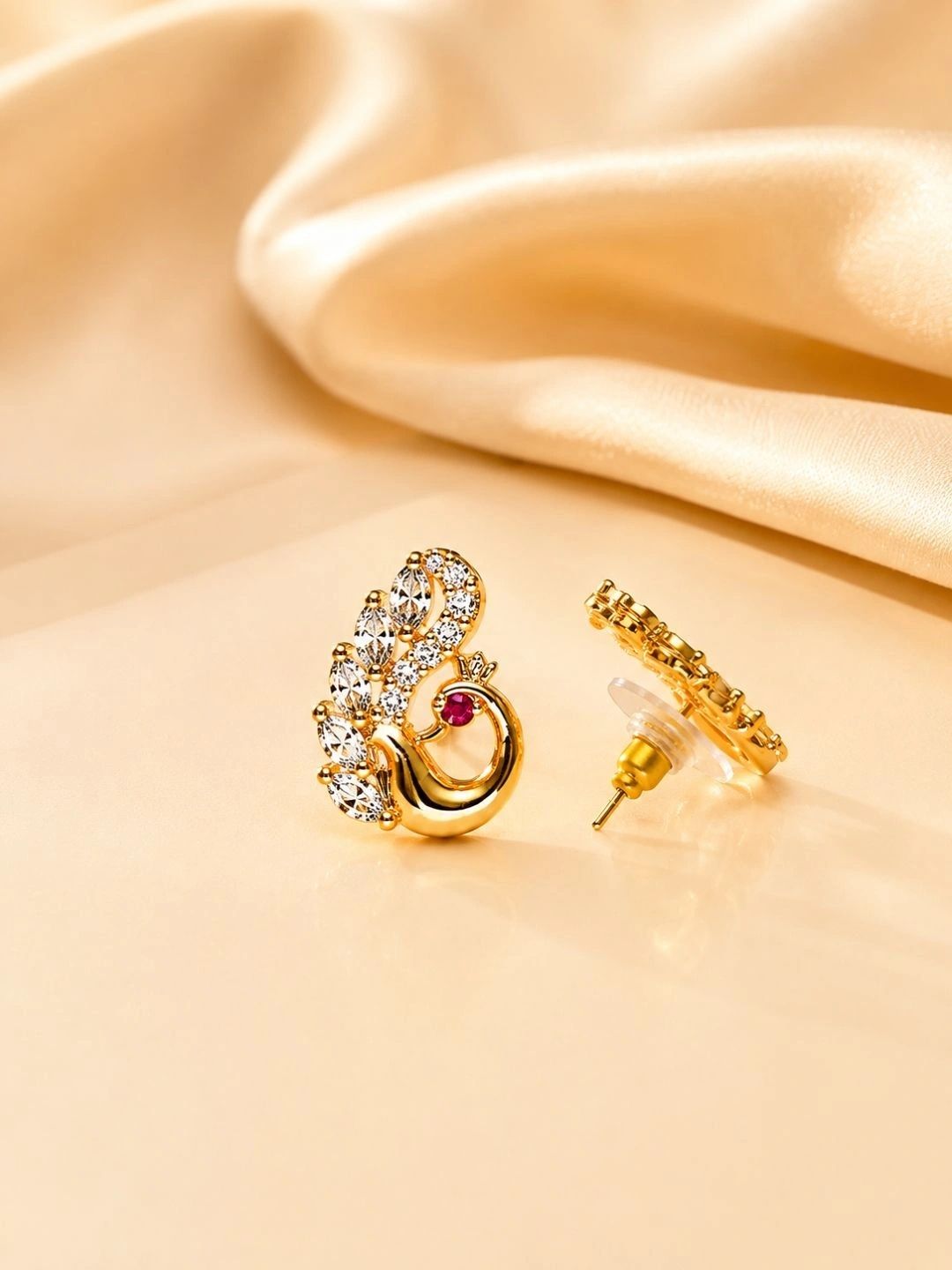 ZINU Peacock Shaped Studs Earrings-picture-50