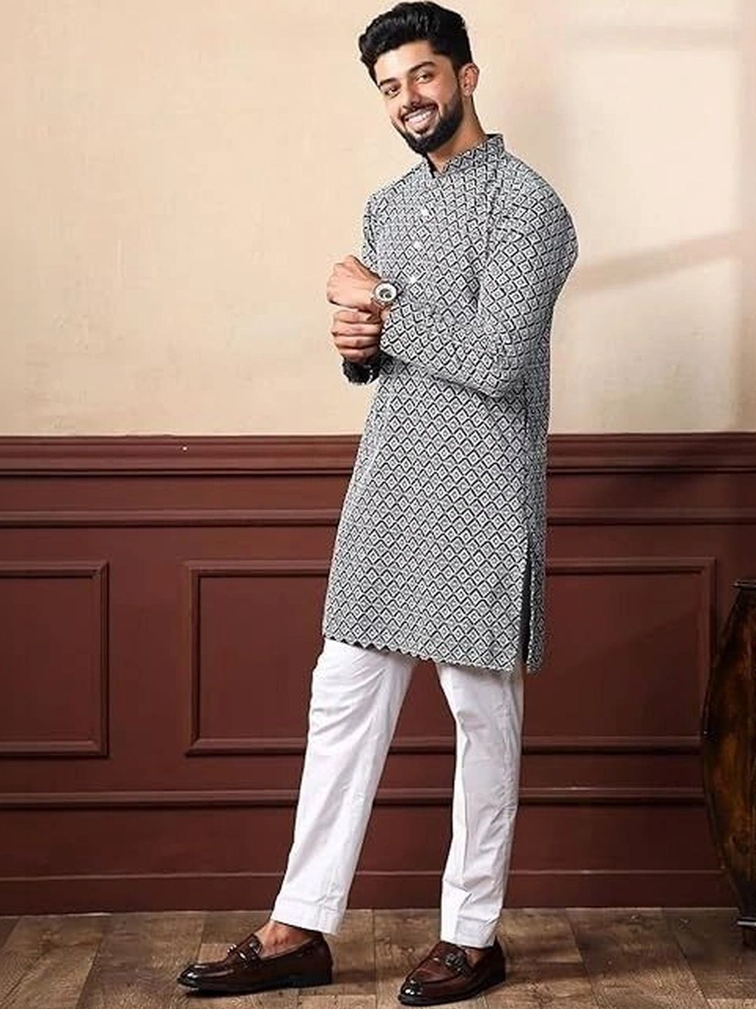 CHIRASVI Men Geometric Printed Kurta-picture-56