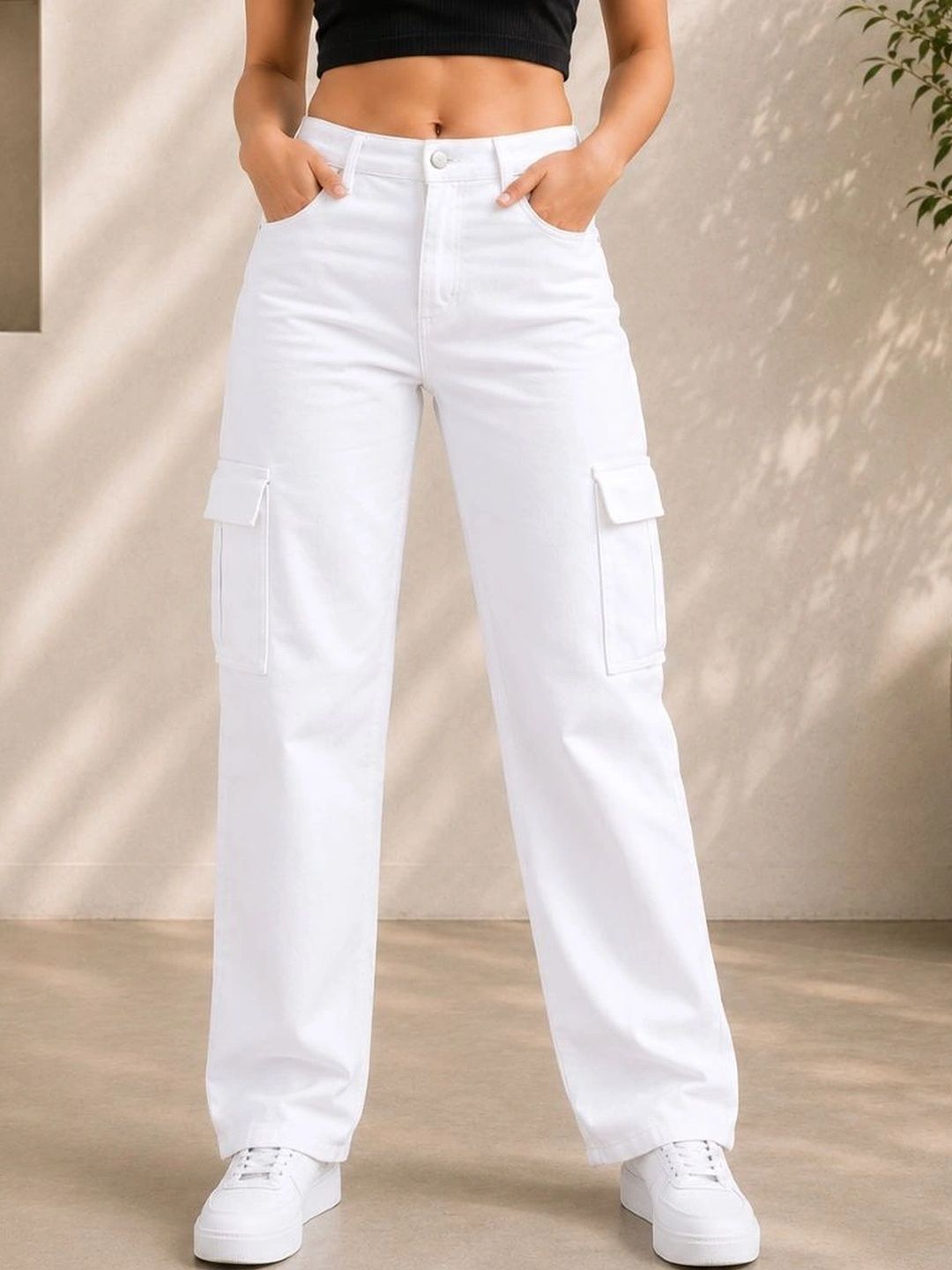 HERE&NOW Women Classic Relaxed Fit Mid-Rise Stretchable Jeans-picture-51
