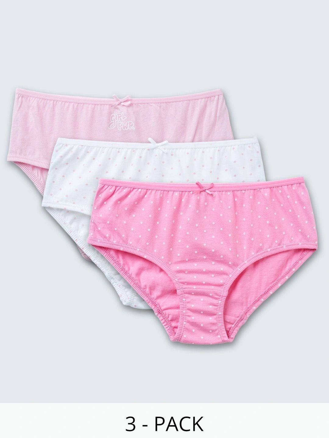 Pantaloons Junior Girls Pack of 3 Printed Cotton Basic Briefs-picture-46