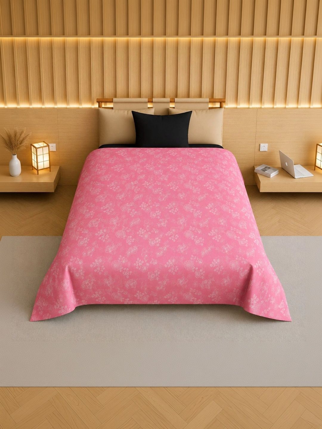 TINDLER KNOTS Pink & White Floral Printed Single Duvet Cover-picture-30