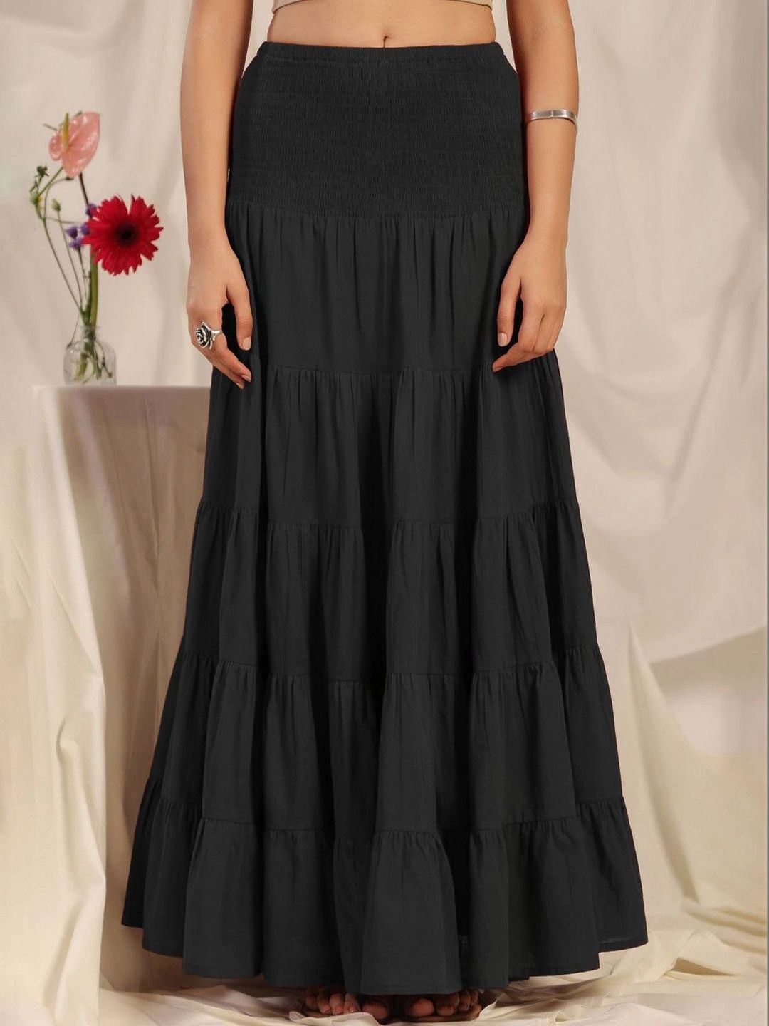 OTABU Women Tiered Maxi Flared Skirt-picture-25