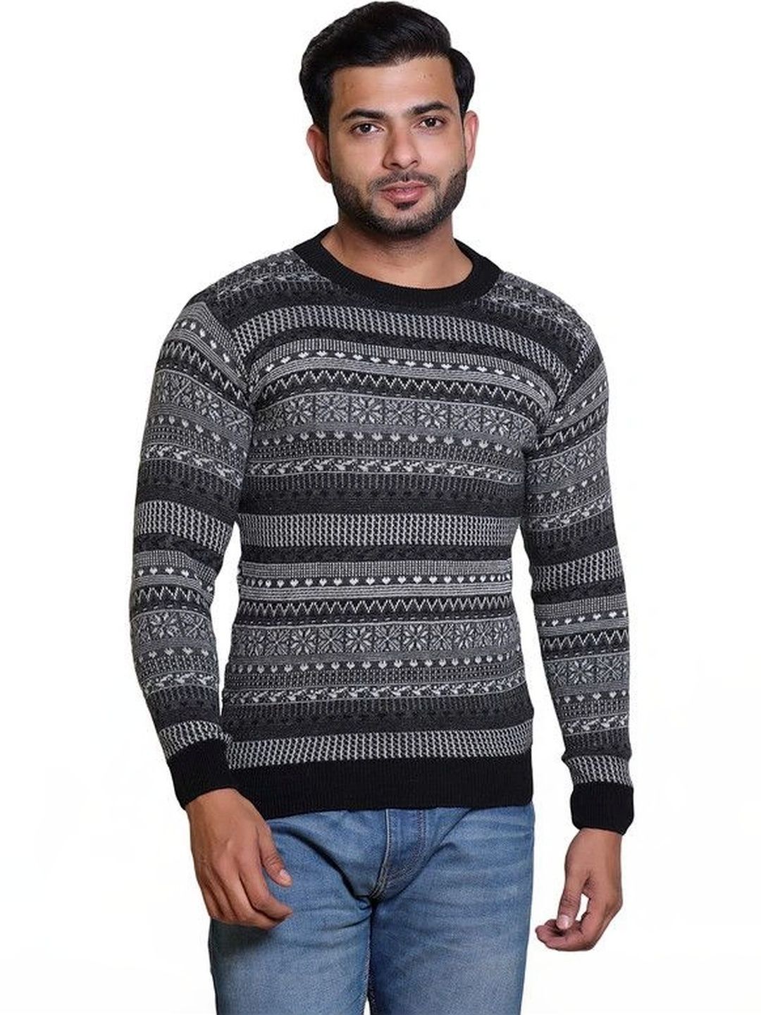Grand Line Men Fair Isle Printed Pullover-picture-37