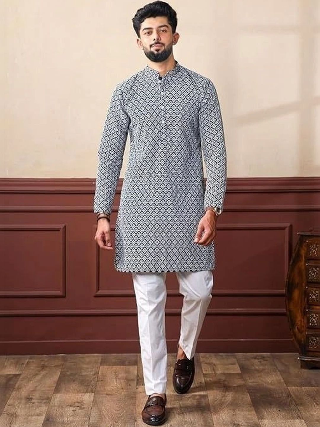CHIRASVI Men Geometric Printed Kurta-picture-21