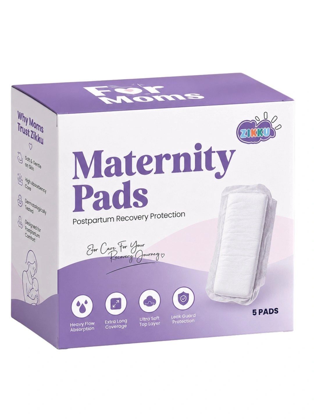 ZIKKU Pack Of 5 Maternity Pads For Postpartum Recovery-image-4