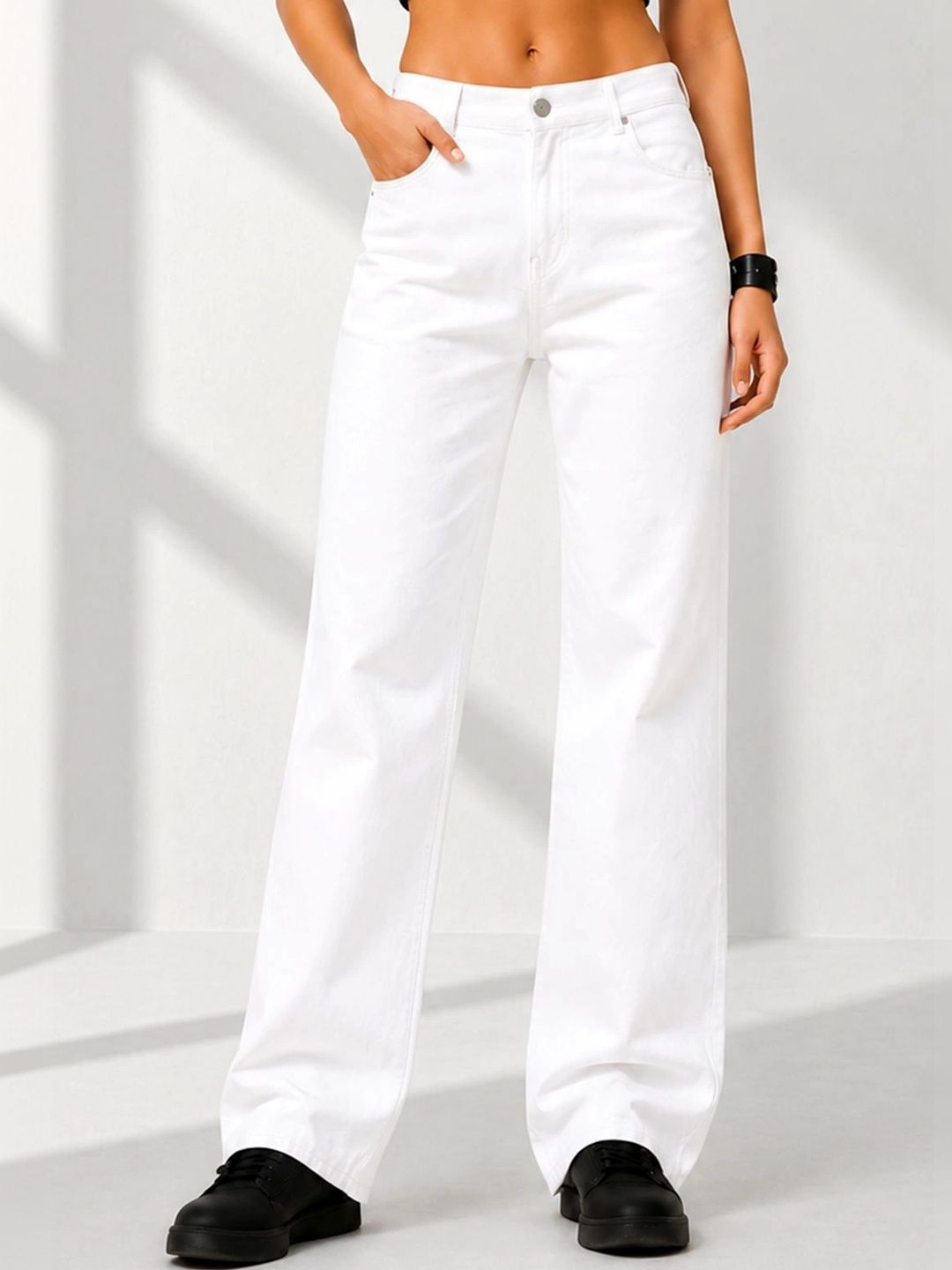 HERE&NOW Women Classic Regular Fit Mid-Rise Stretchable Jeans-picture-39