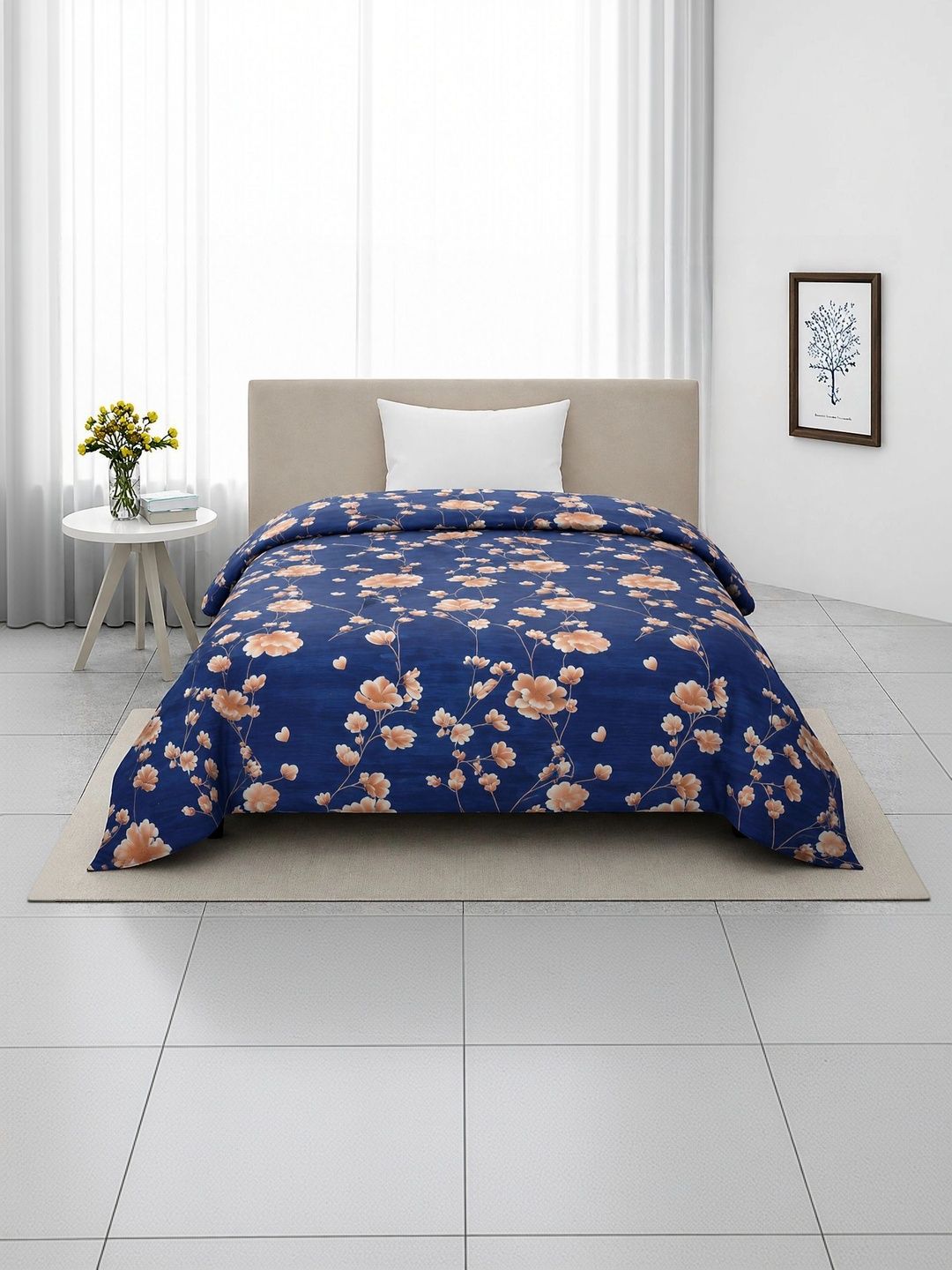 TINDLER KNOTS Blue Floral Printed Single Duvet Cover-picture-26