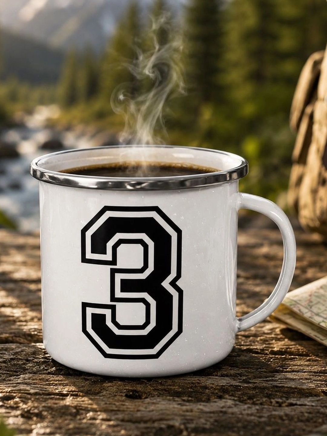 TAJNAN White Printed Stainless Steel Glossy Mugs Set of Cups and Mugs-picture-47