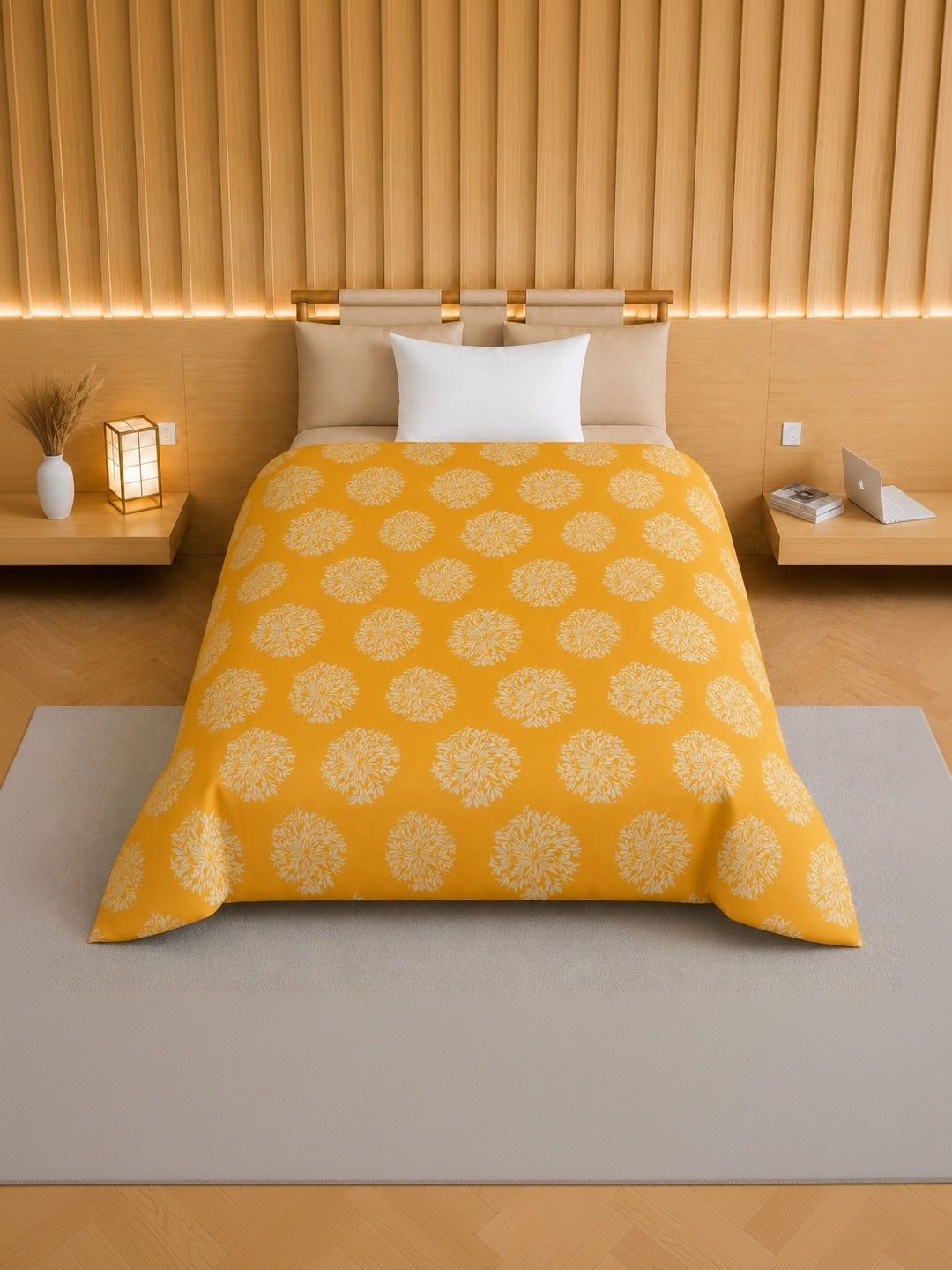 TINDLER KNOTS Yellow Floral Printed Single Duvet Cover-picture-32