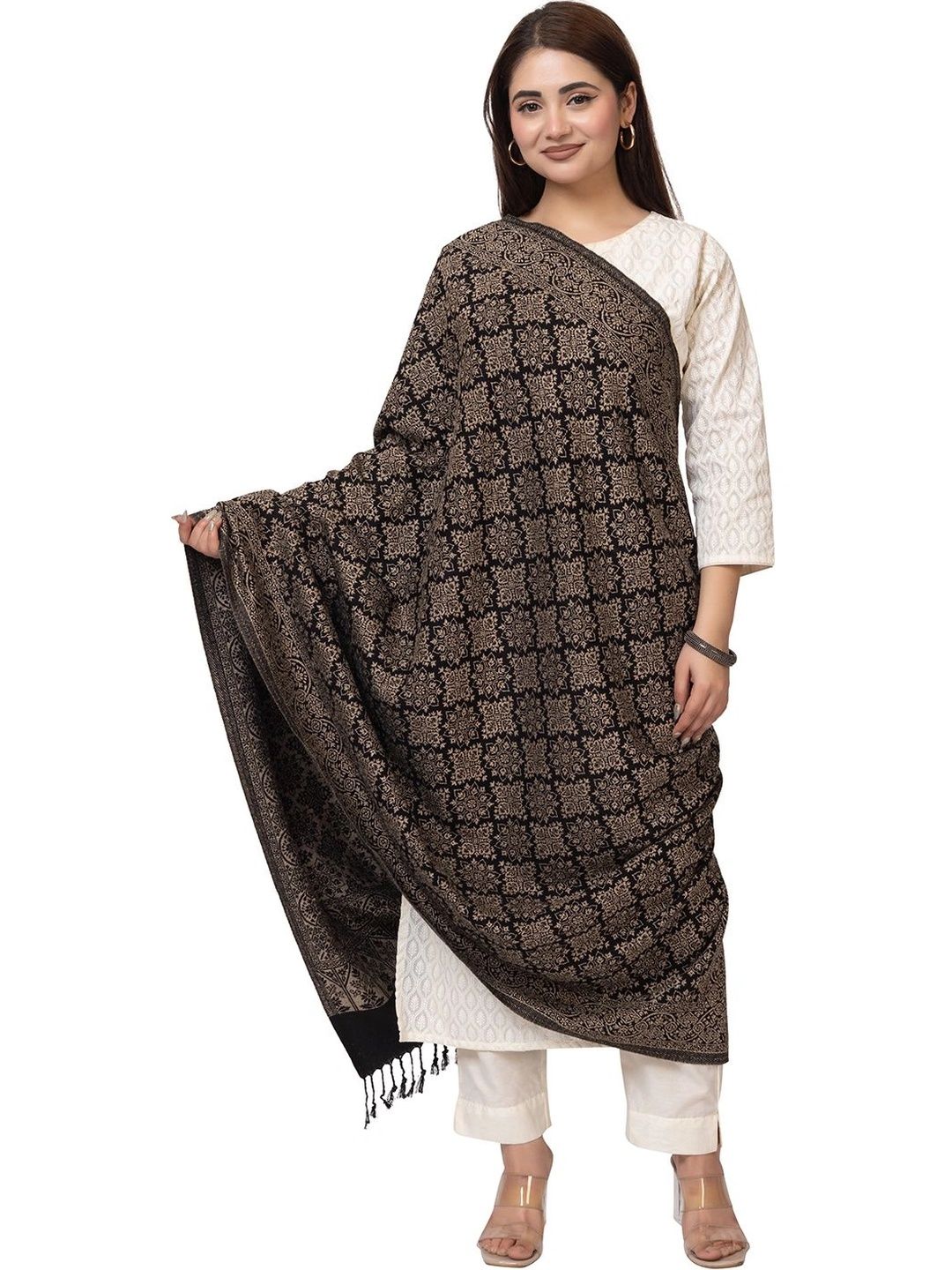 oornika Women Ethnic Motifs Woven Design Shawl-picture-45