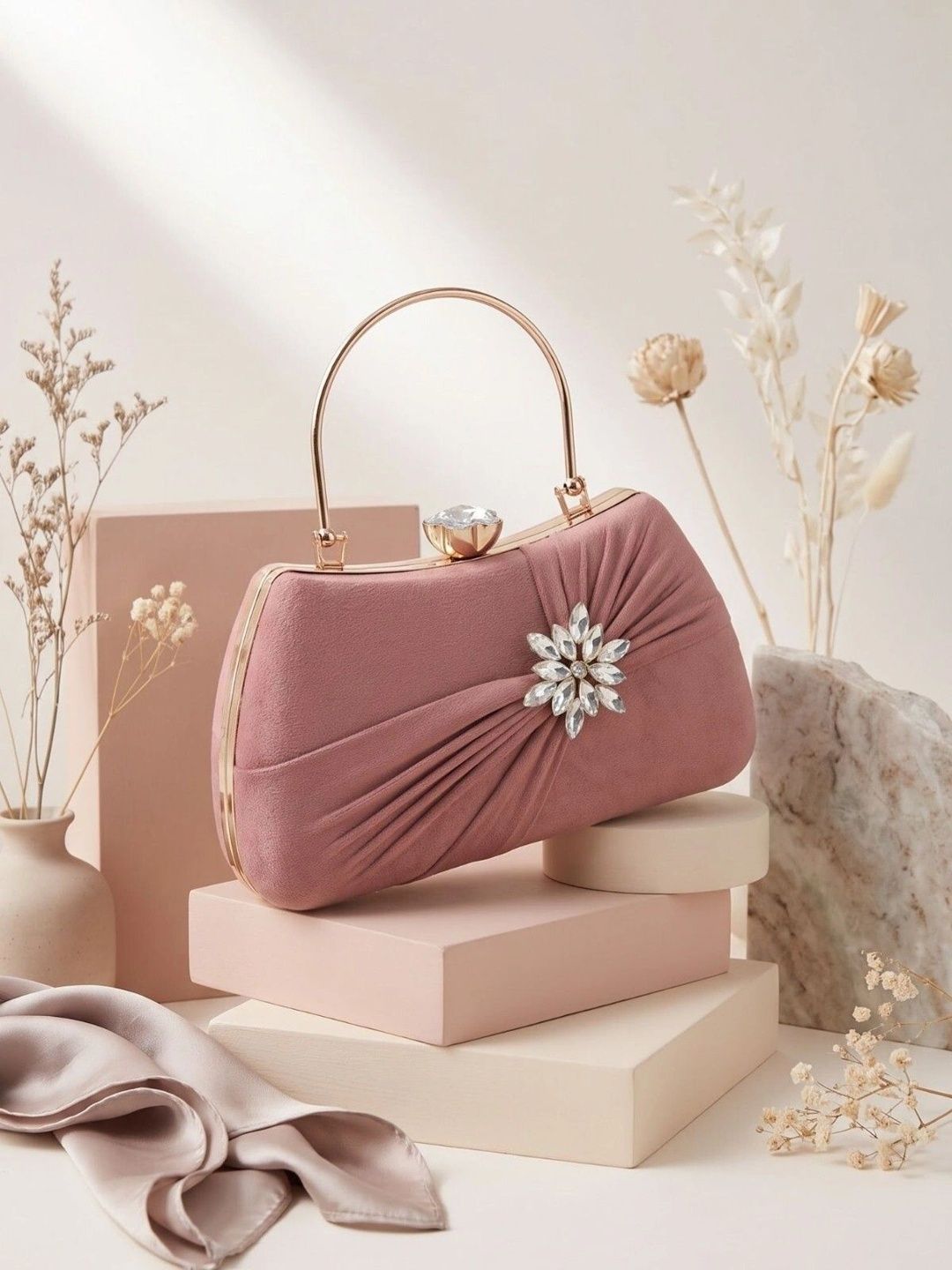 MISHA Textured Embellished Box Clutch-picture-45