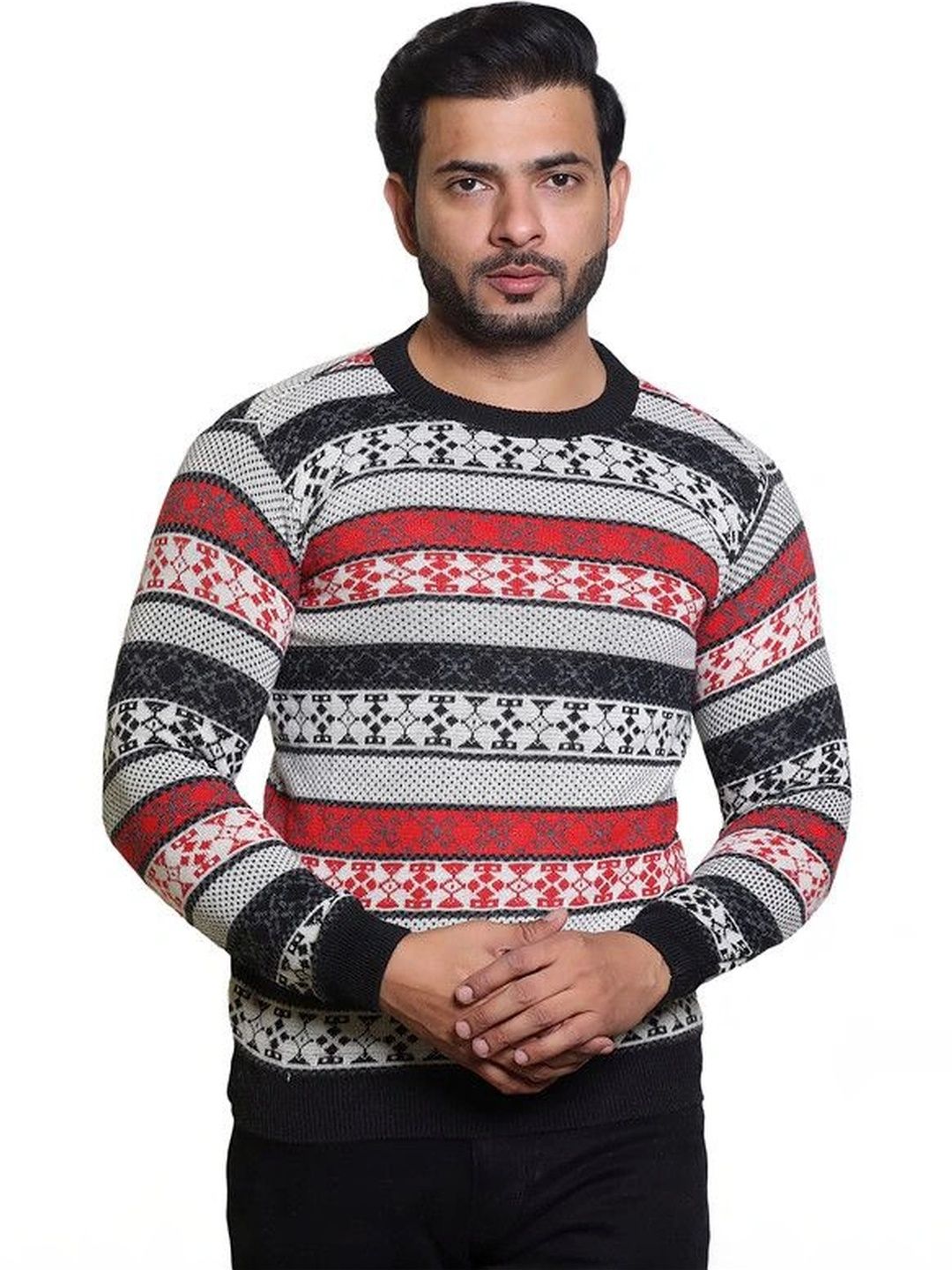 Grand Line Men Fair Isle Printed Pullover-picture-38