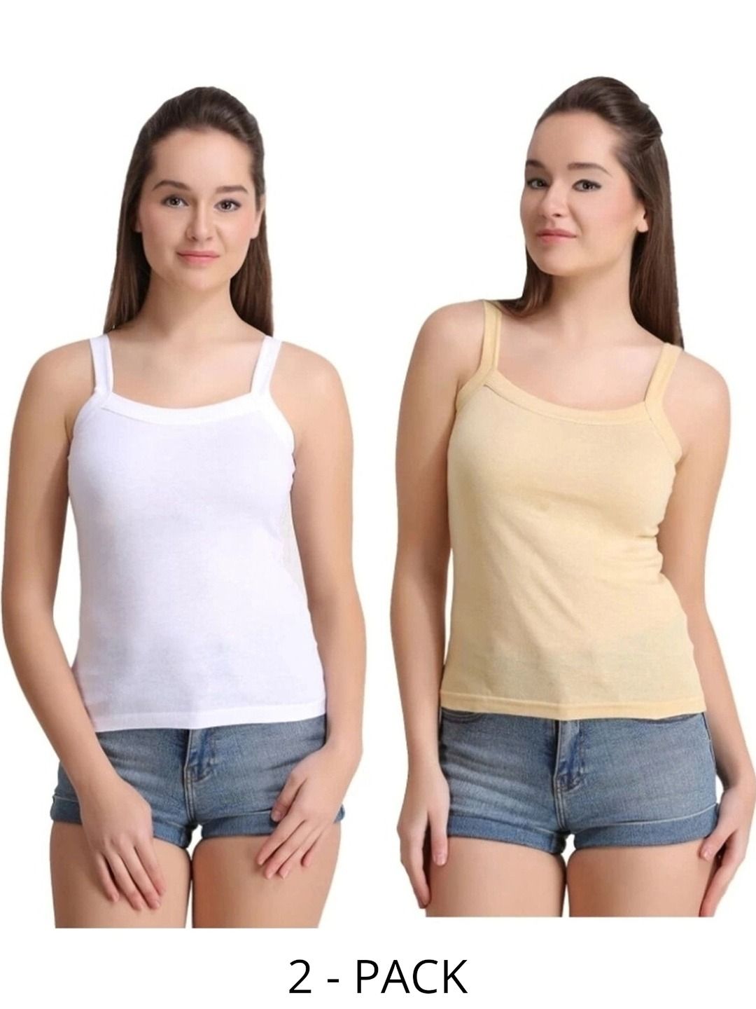 DESNUDA Pack of 2 Cotton Non Padded Camisoles-picture-25