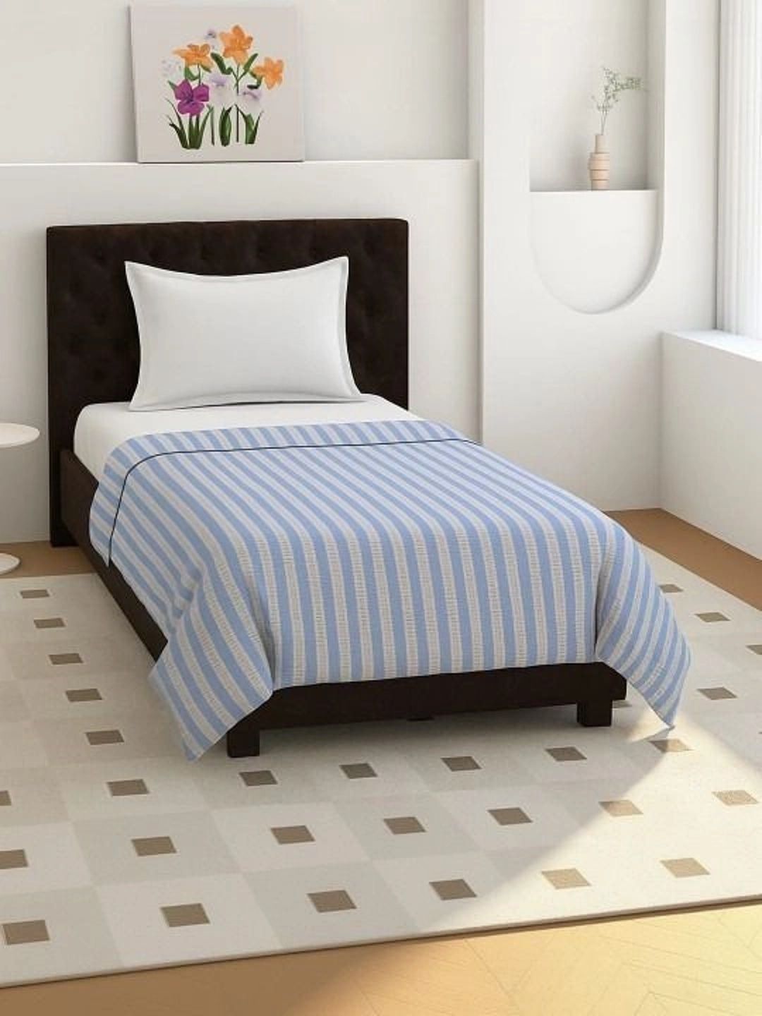 TINDLER KNOTS Blue Striped Single Duvet Cover-picture-27