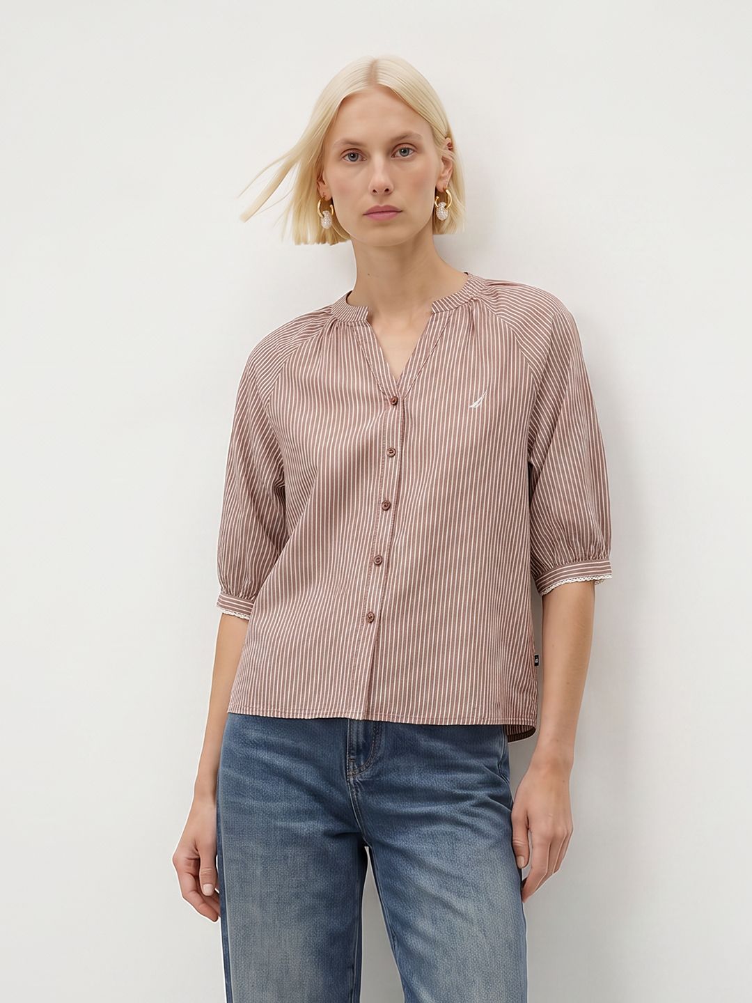 Nautica Striped Pure Cotton Top-image-33