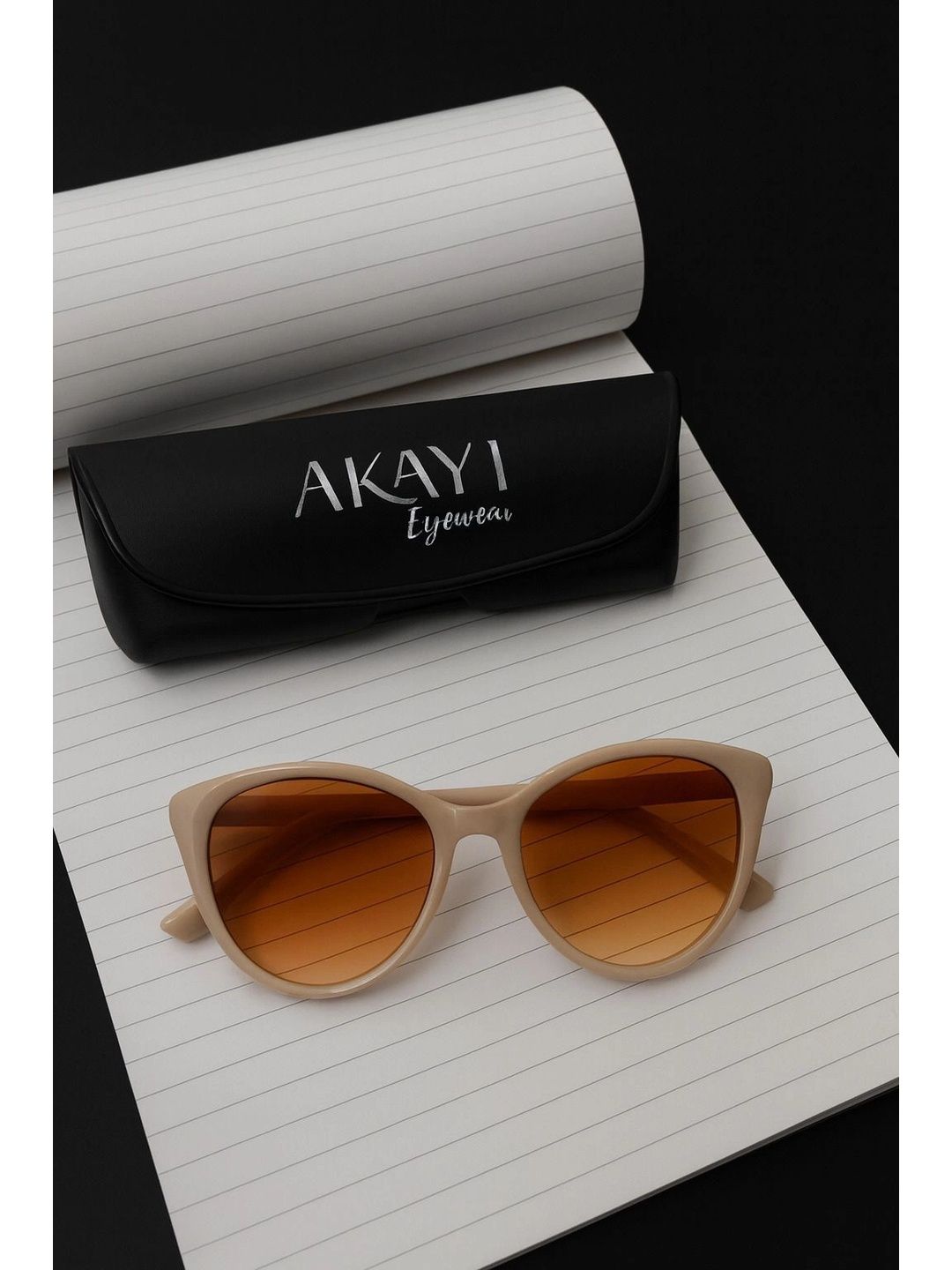 AKAYI Women Brown Lens & Yellow Cateye Sunglasses with-image-36