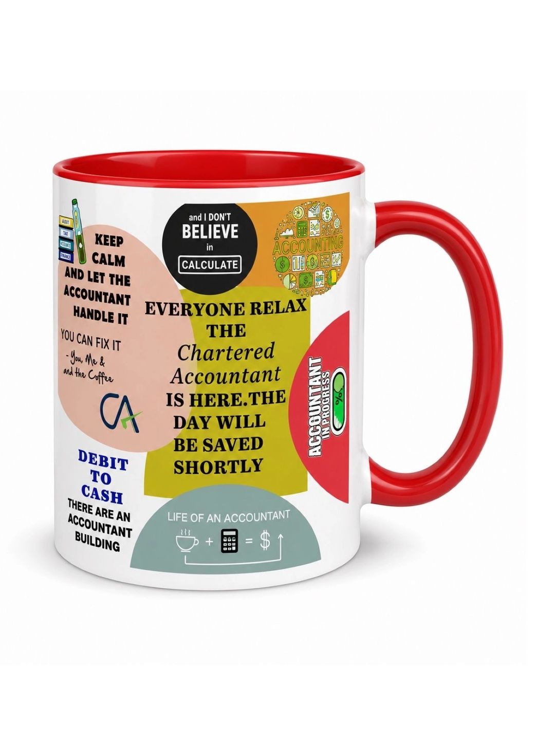 TAJNAN Red Text or Slogans Printed Ceramic Glossy Mugs Set of Cups and Mugs-picture-2